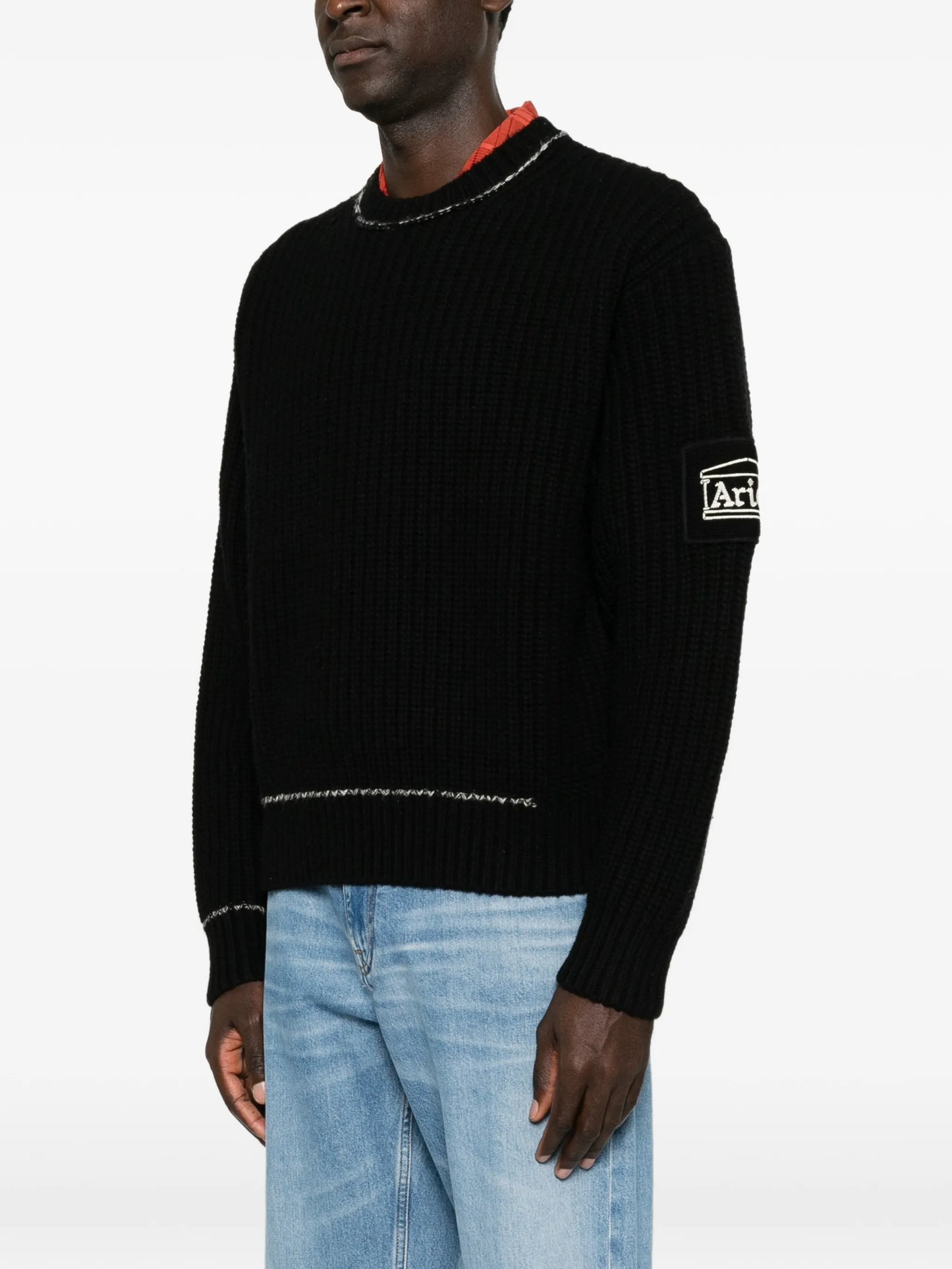 logo-patch long-sleeve sweater