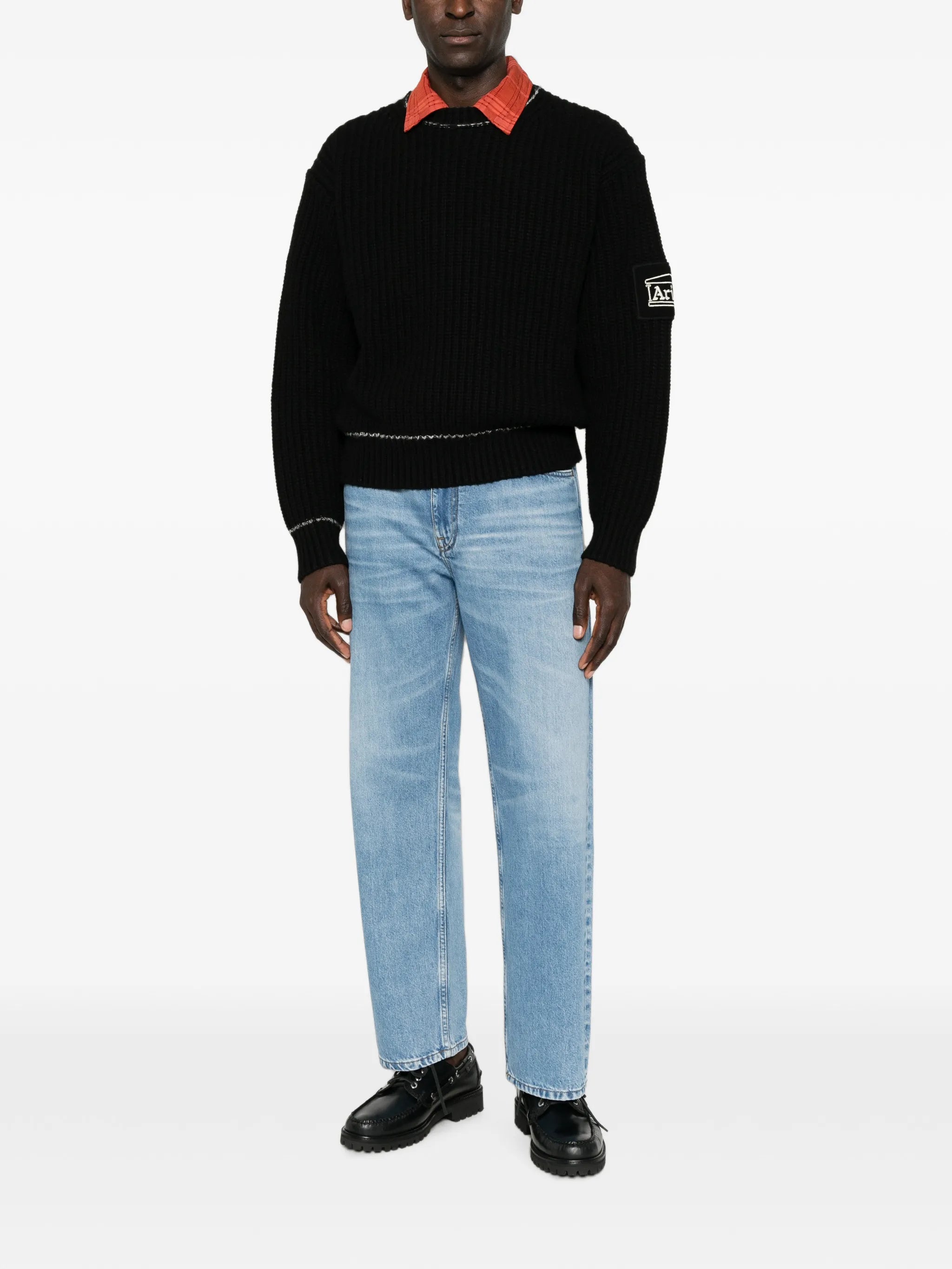 logo-patch long-sleeve sweater