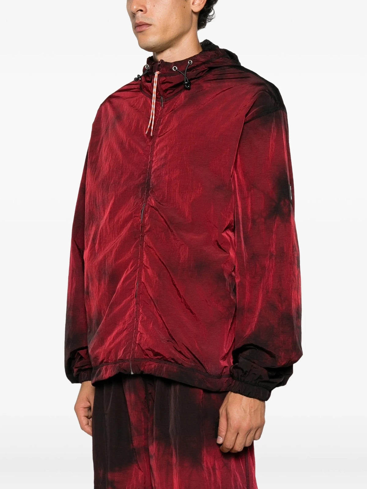 tie-dye hooded jacket