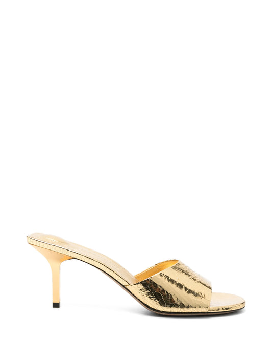 The Cubisto cracked-effect heeled sandals