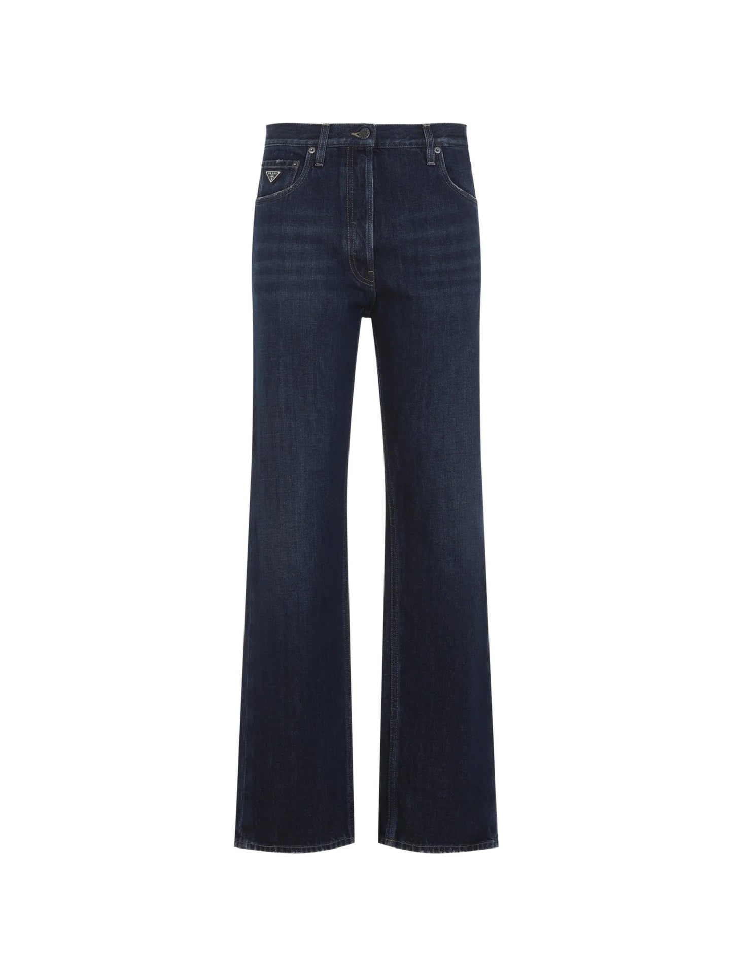 logo-plaque wide-leg jeans