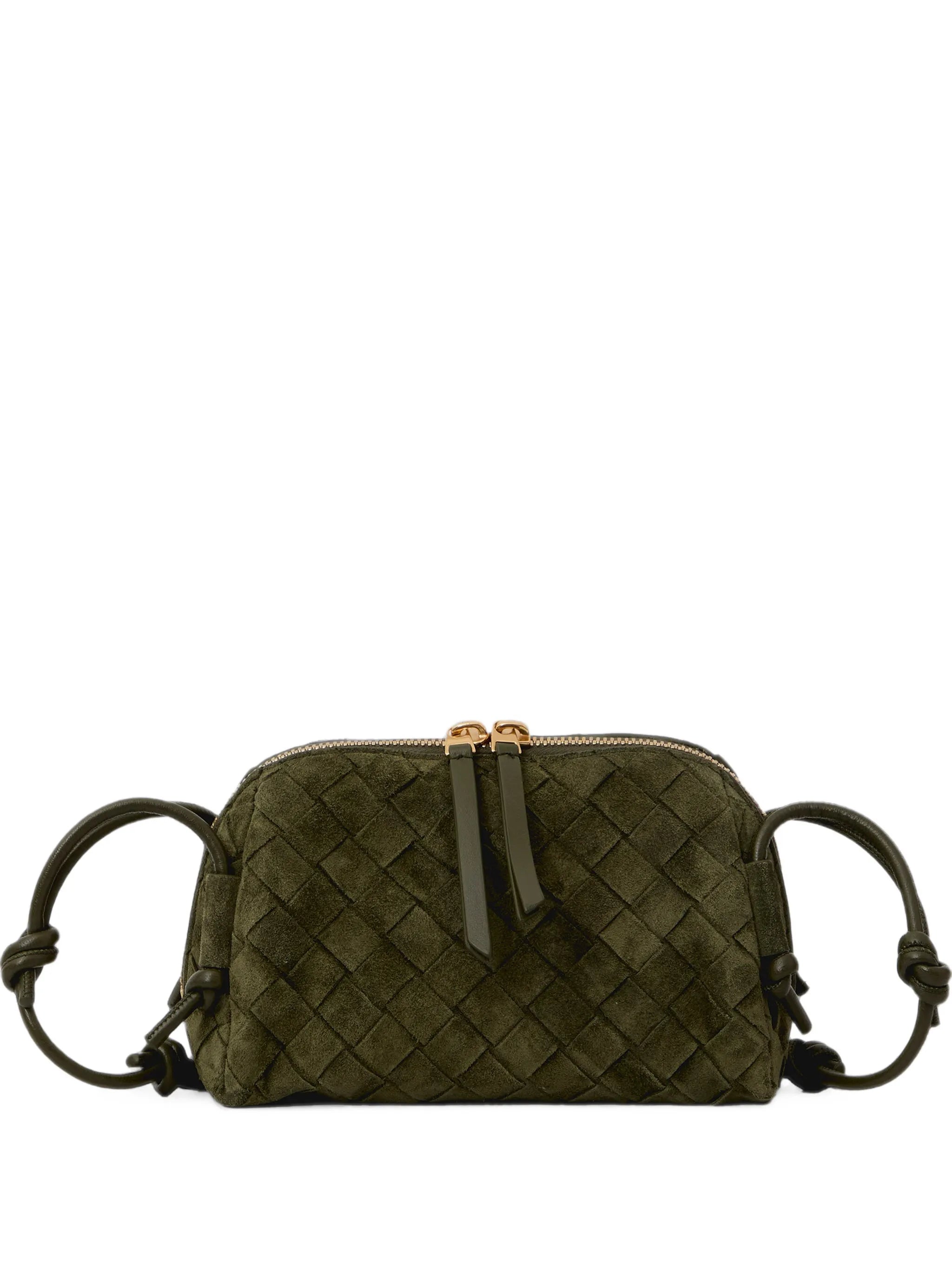 Intrecciato suede mini bag