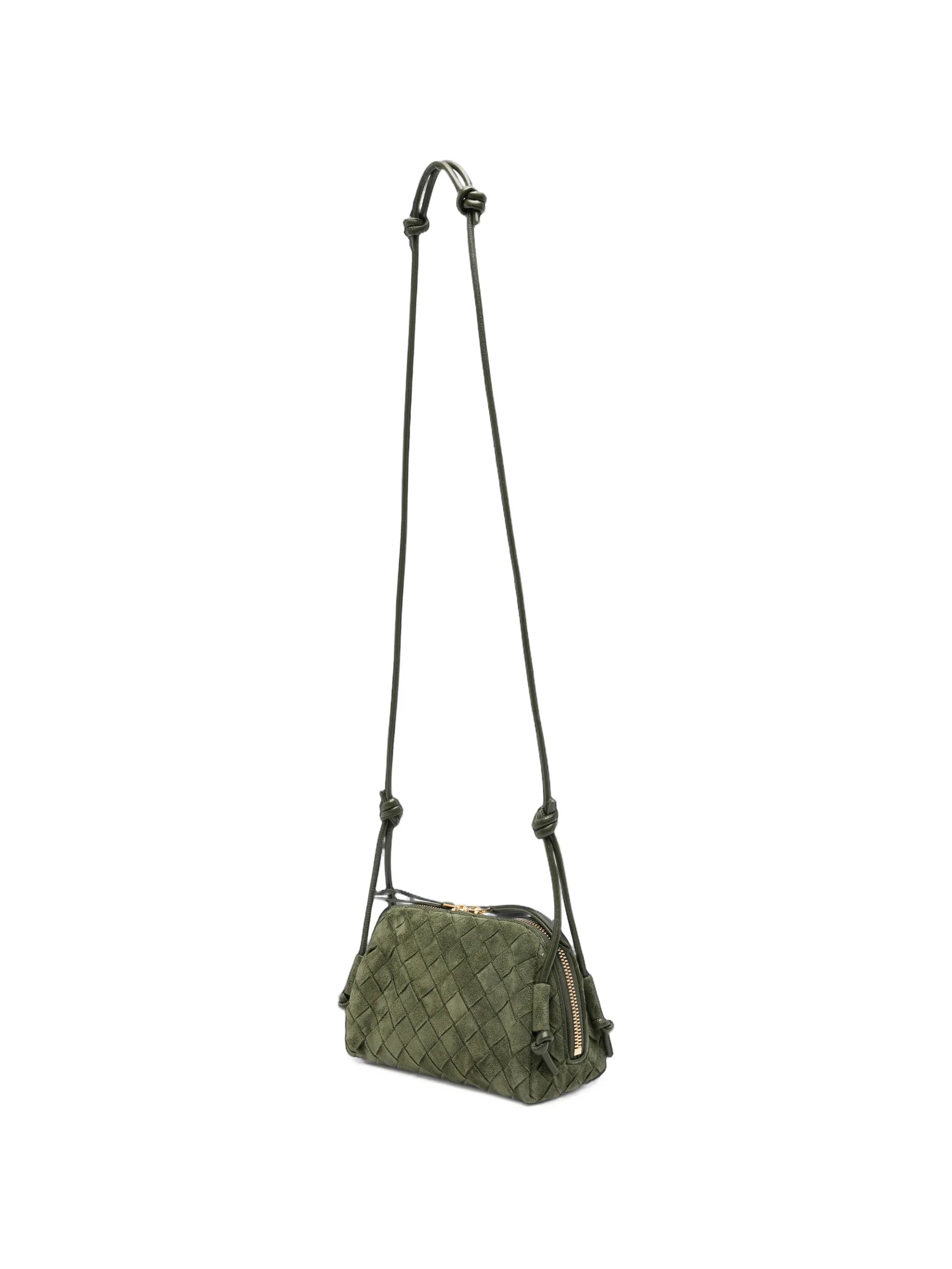 Intrecciato suede mini bag
