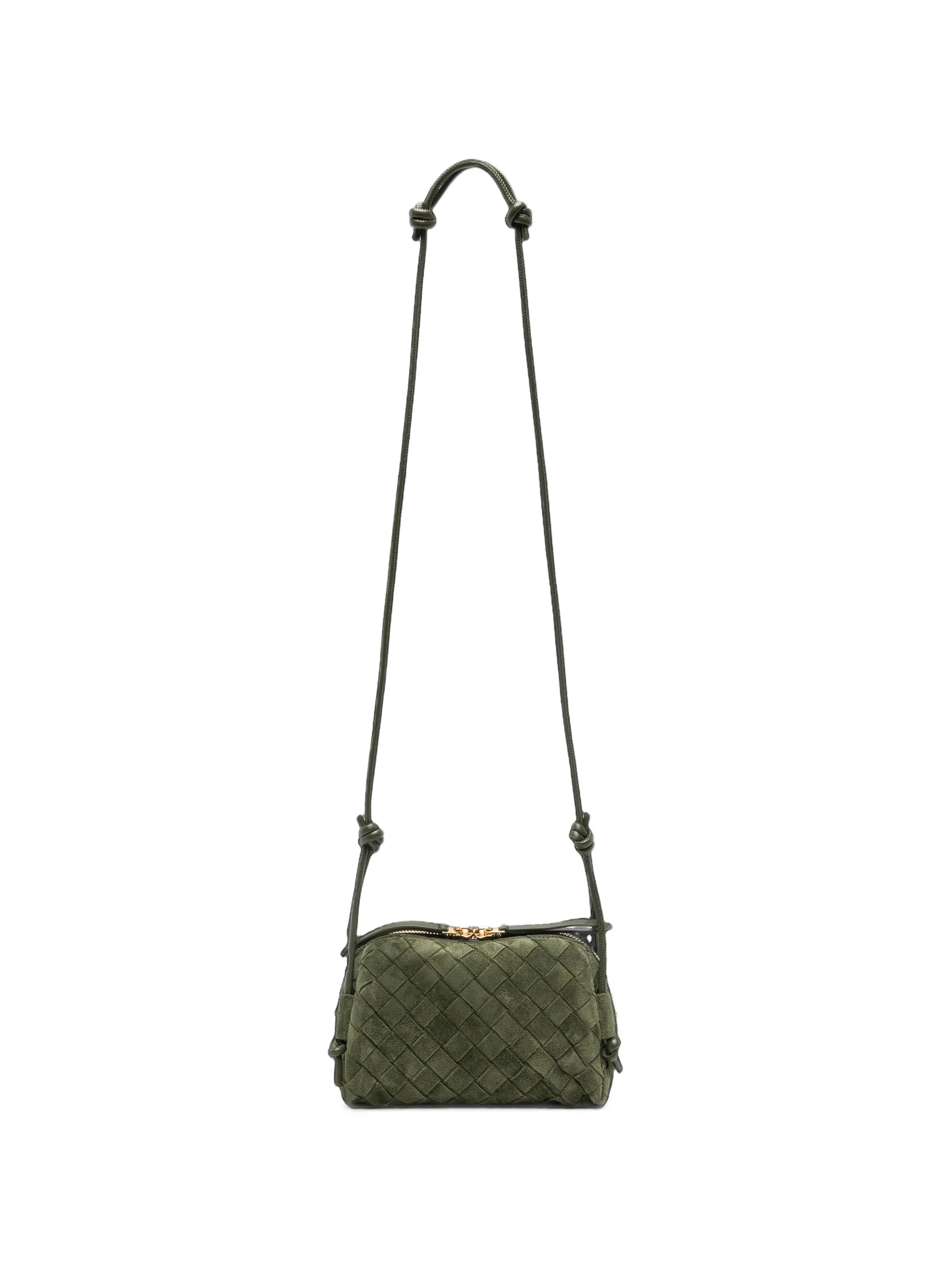 Intrecciato suede mini bag