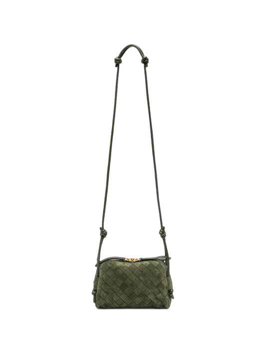 Intrecciato suede mini bag