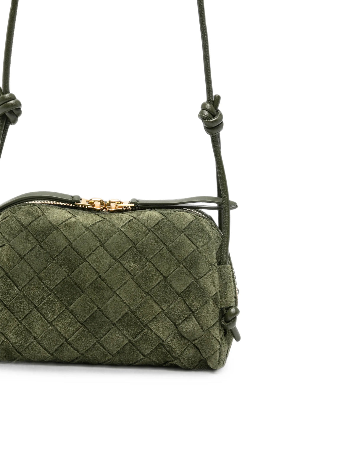 Intrecciato suede mini bag