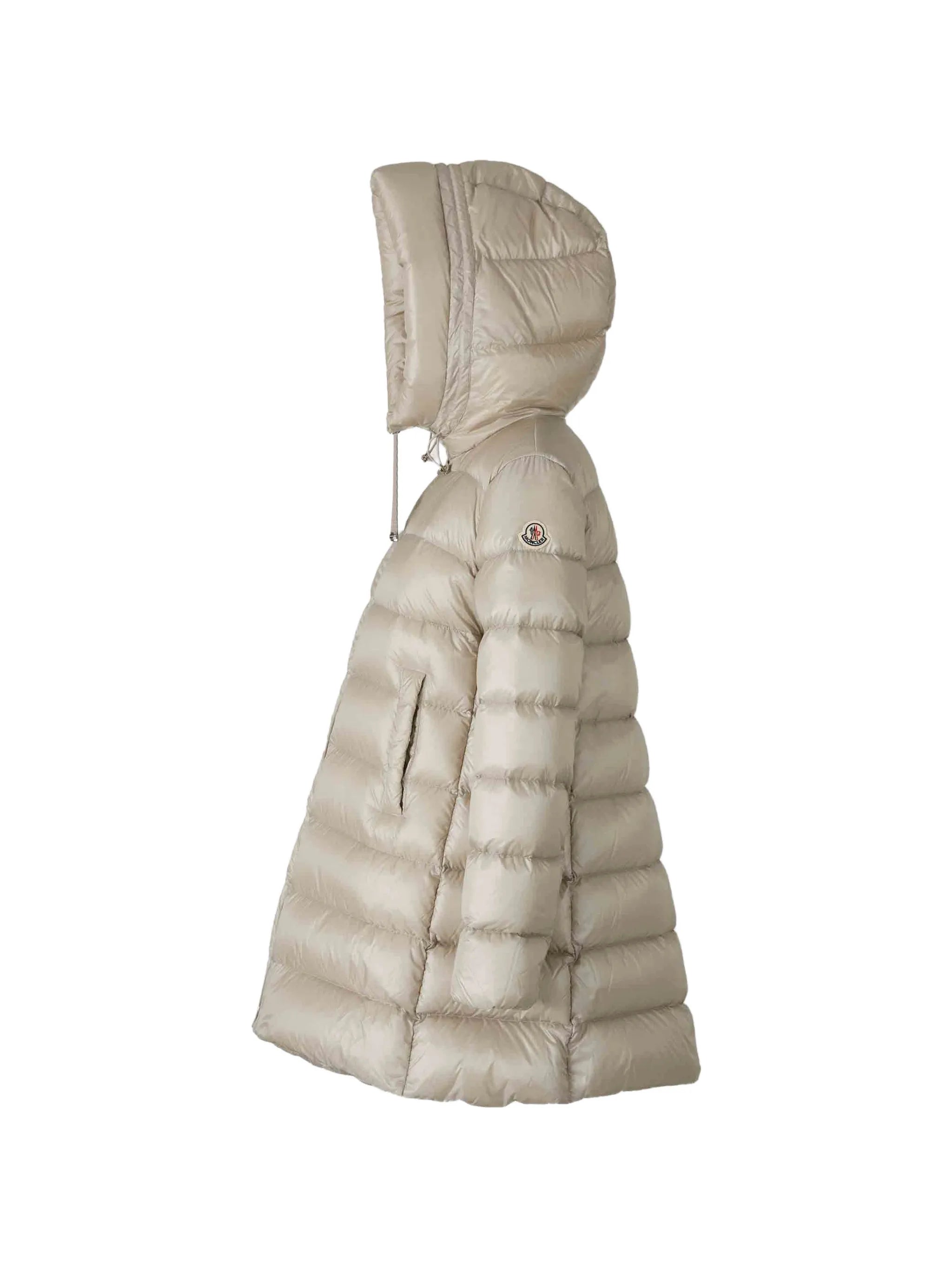 Suyenne hooded mid-length down jacket