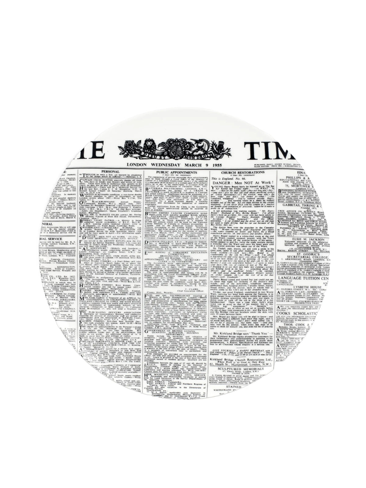 The Times decorative wall plate