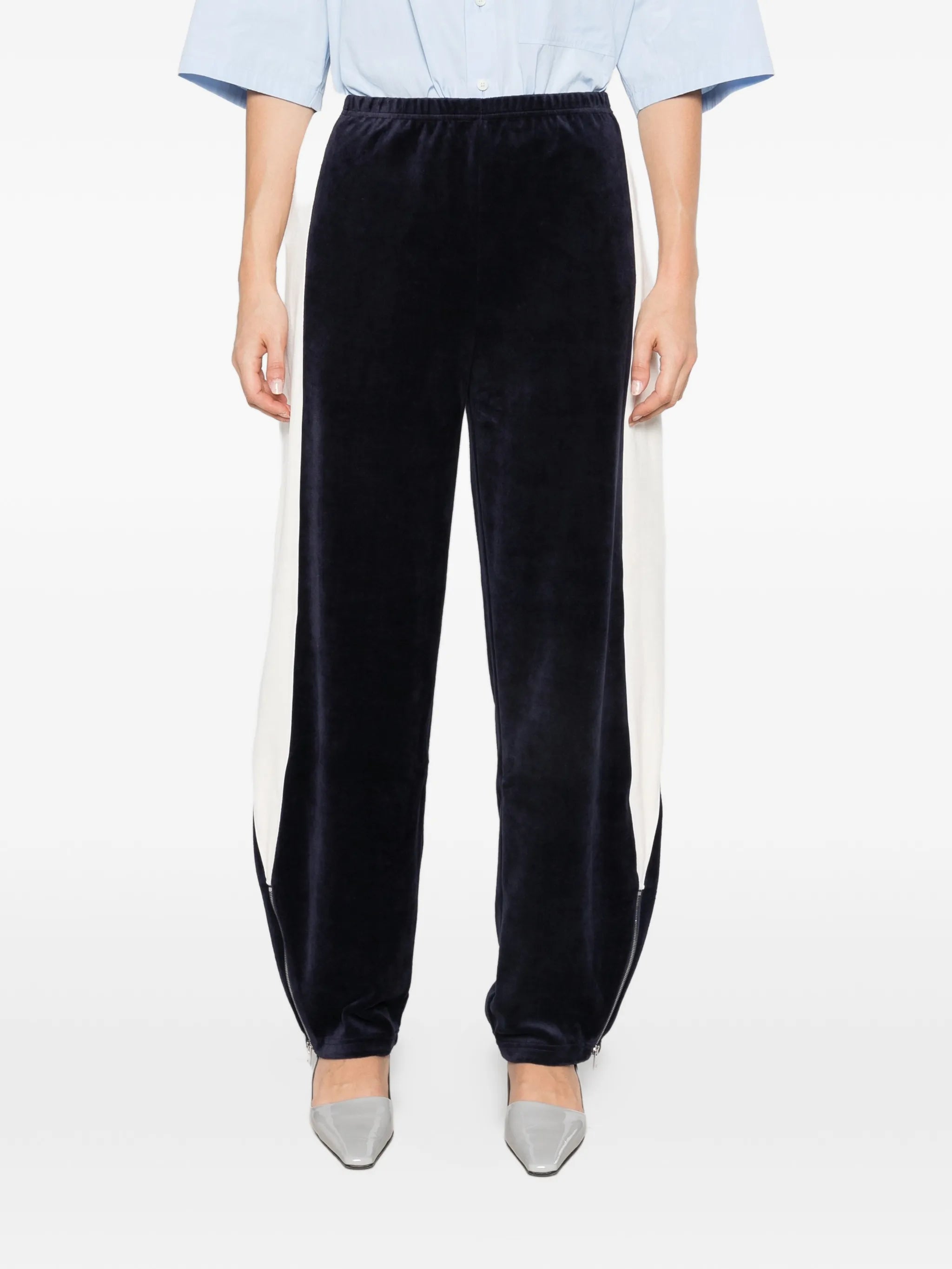 colorblock velour track pants
