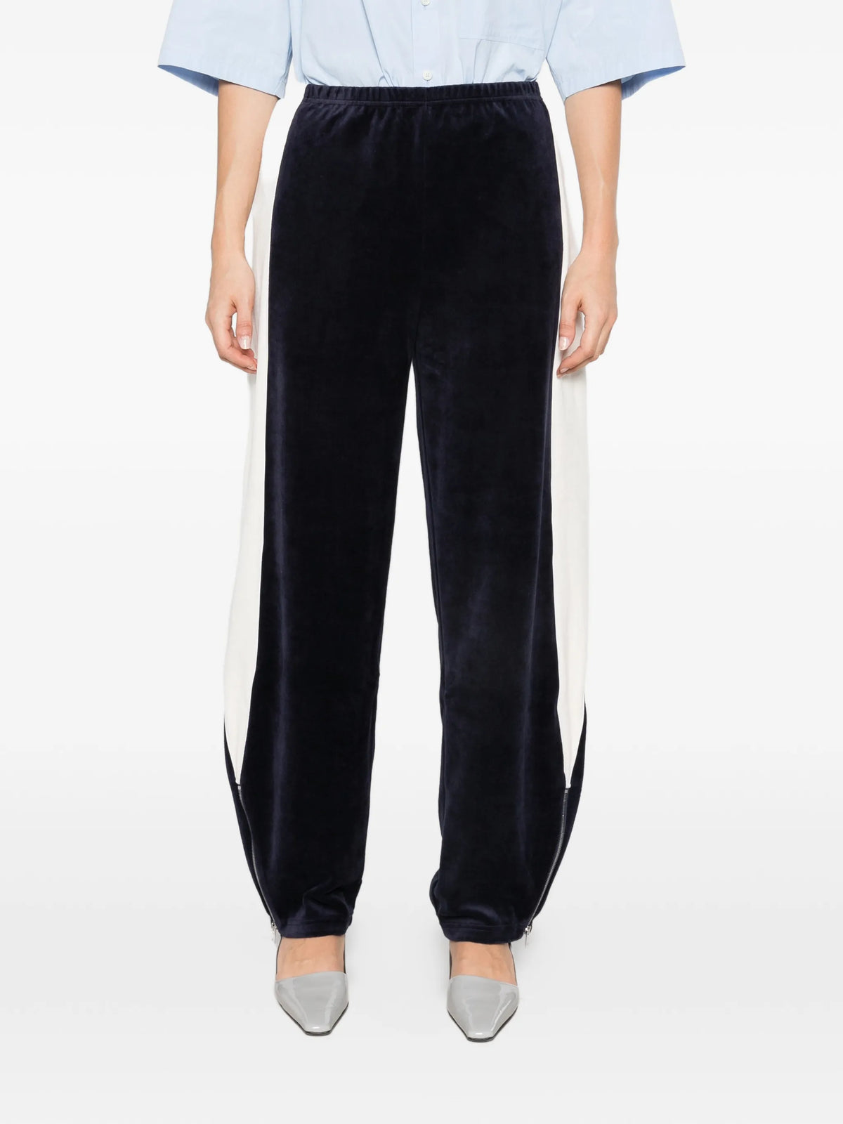 colorblock velour track pants