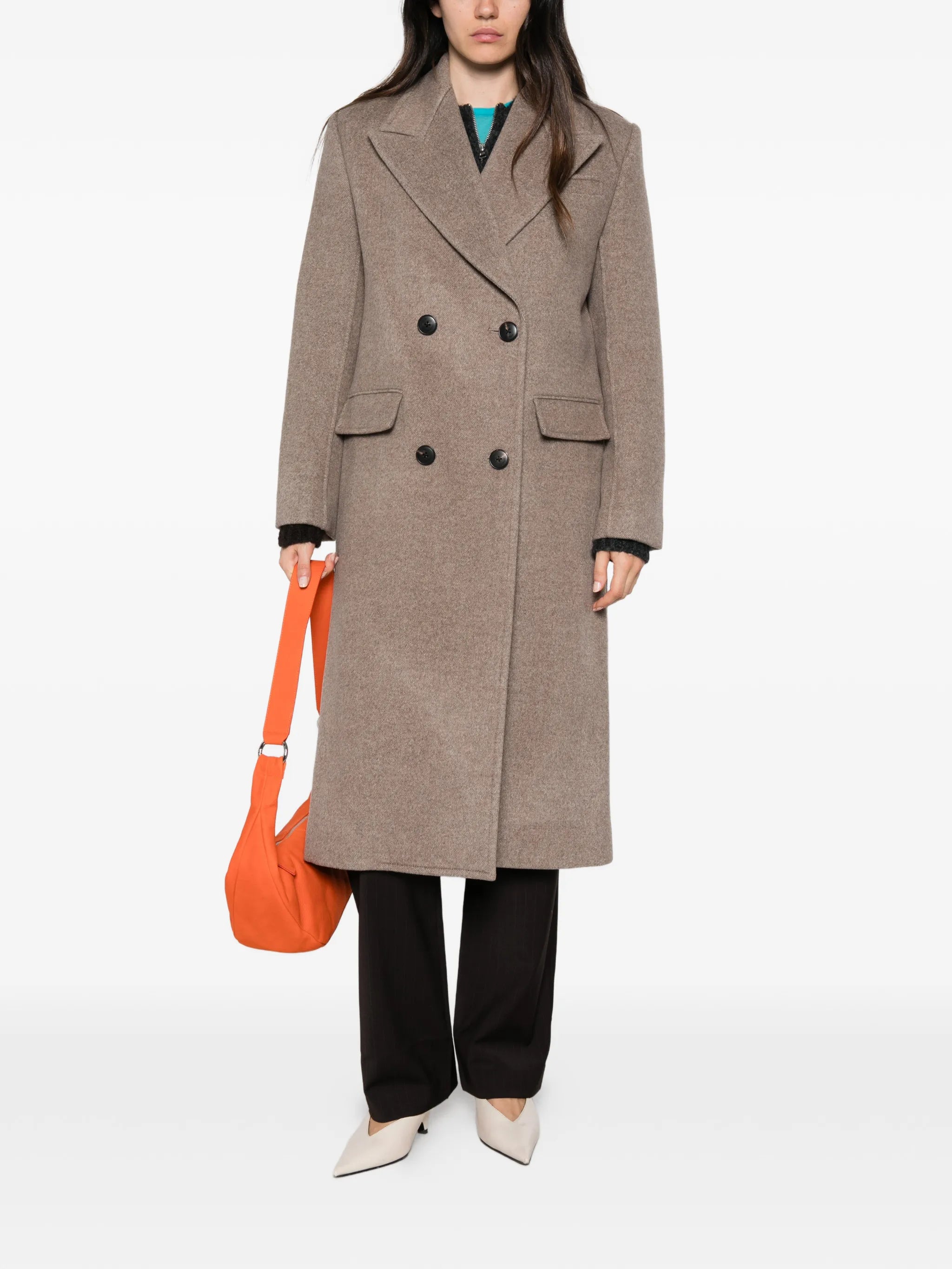 double-breasted wool coat