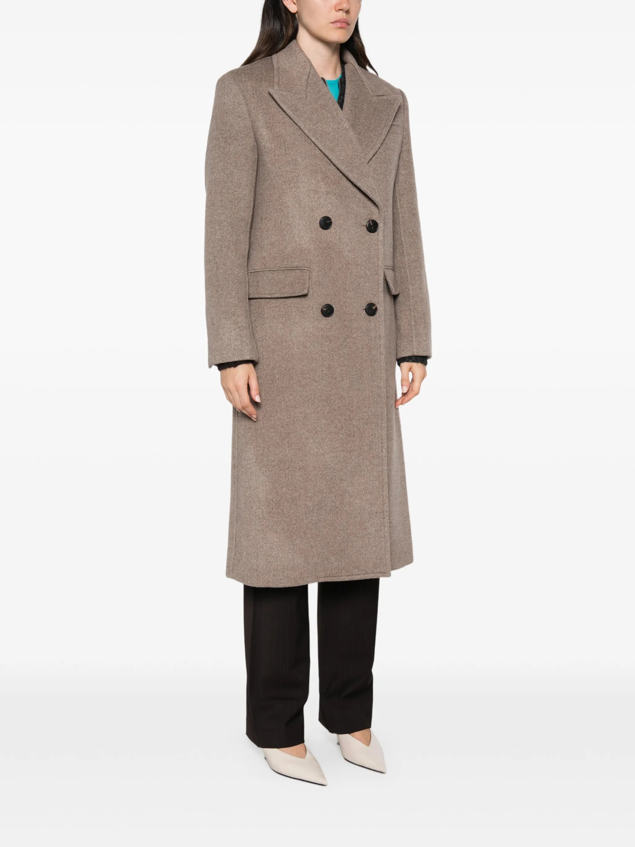 double-breasted wool coat