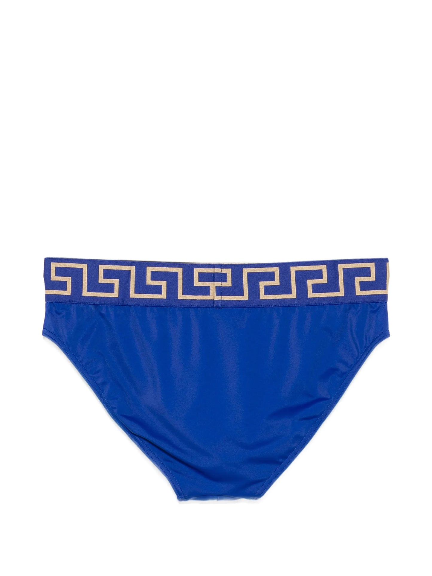Greca-pattern Medusa-head swim trunks