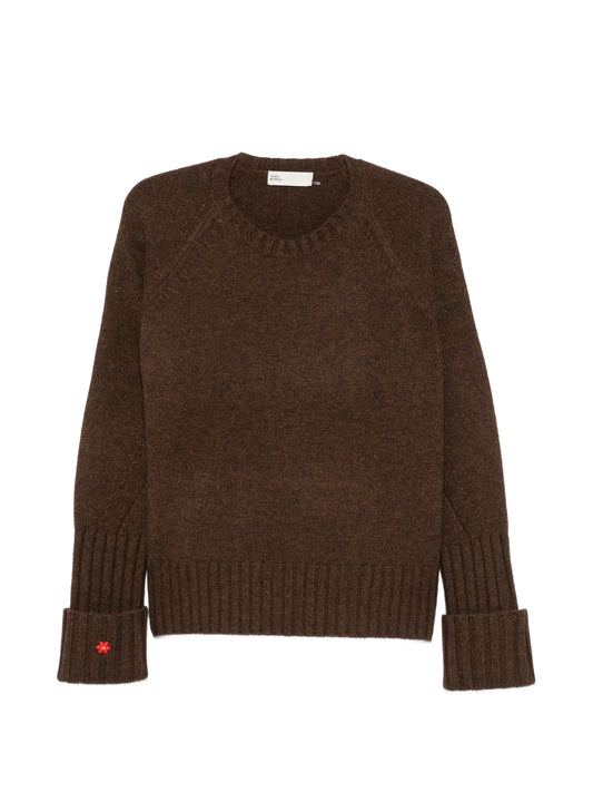 ribbed-knit raglan-sleeve knit