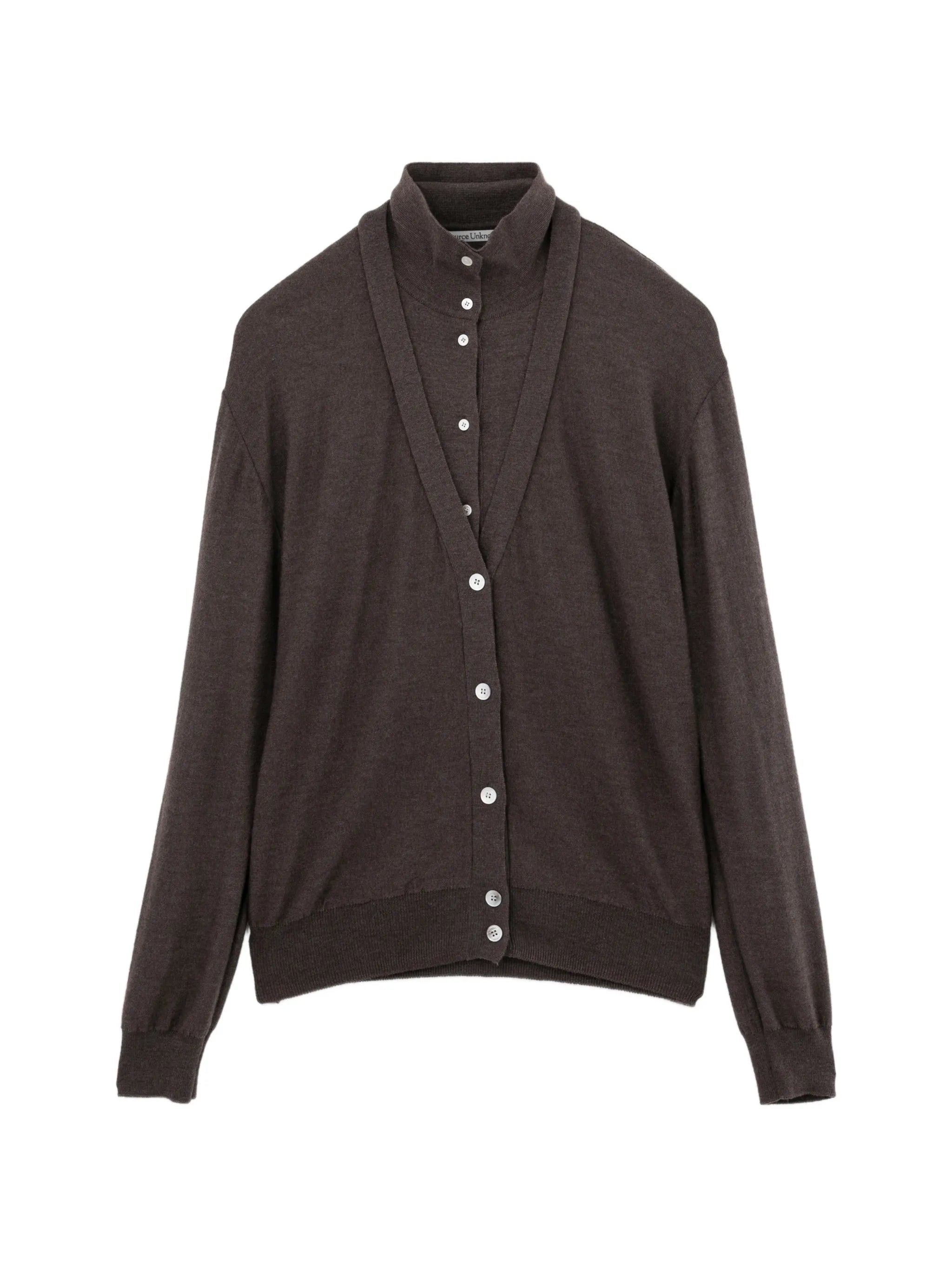 button-up layered-effect sweater