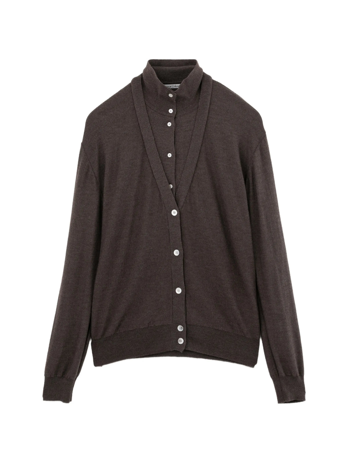 button-up layered-effect sweater