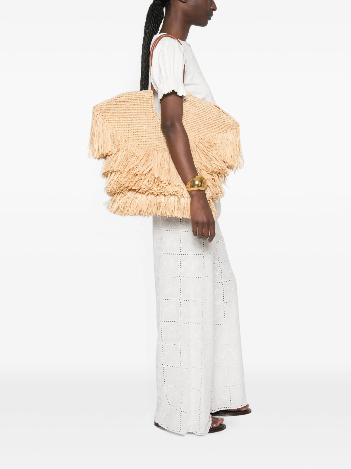 Goldentime medium fringe tote