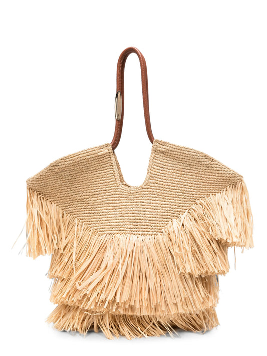 medium Goldentime fringe tote bag