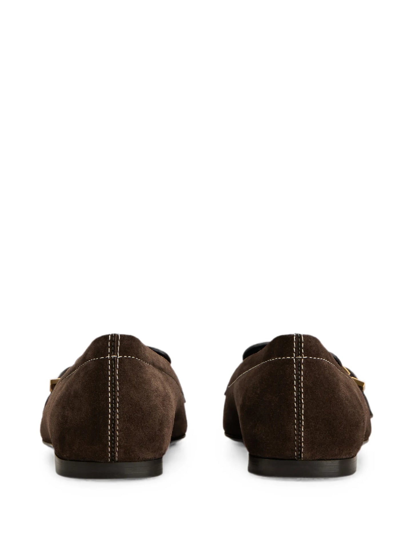 buckle-detail contrast-stitch loafers