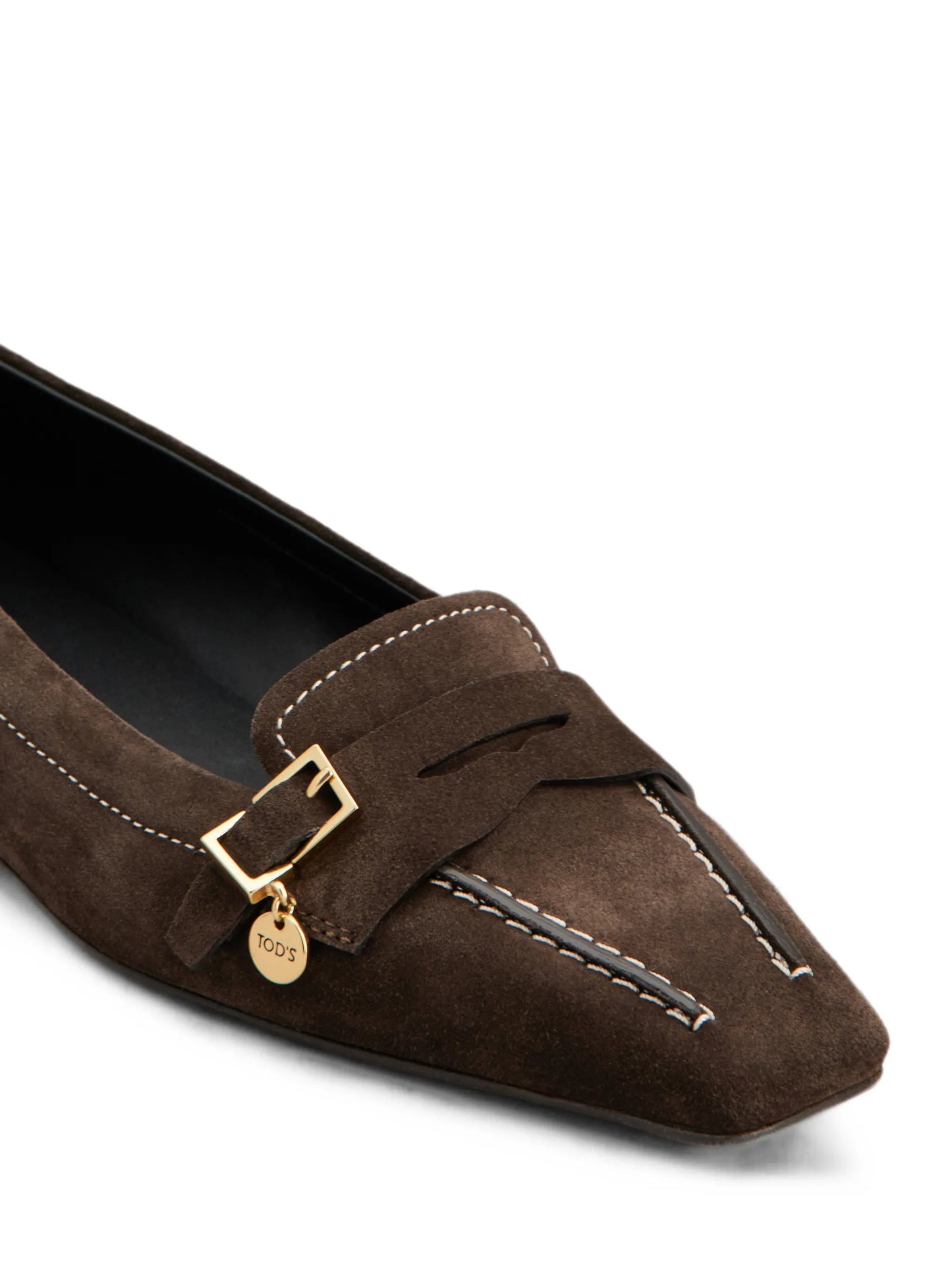 buckle-detail contrast-stitch loafers