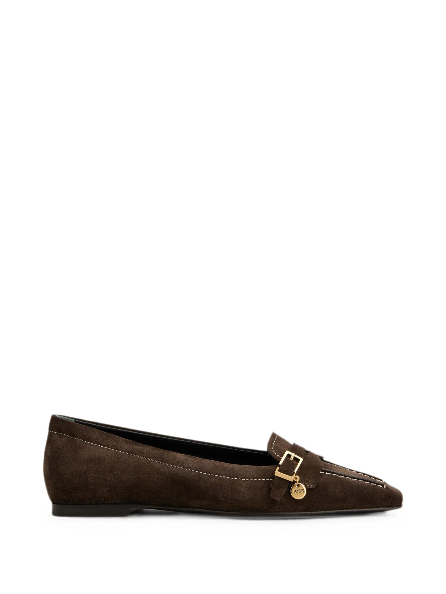 buckle-detail contrast-stitch loafers