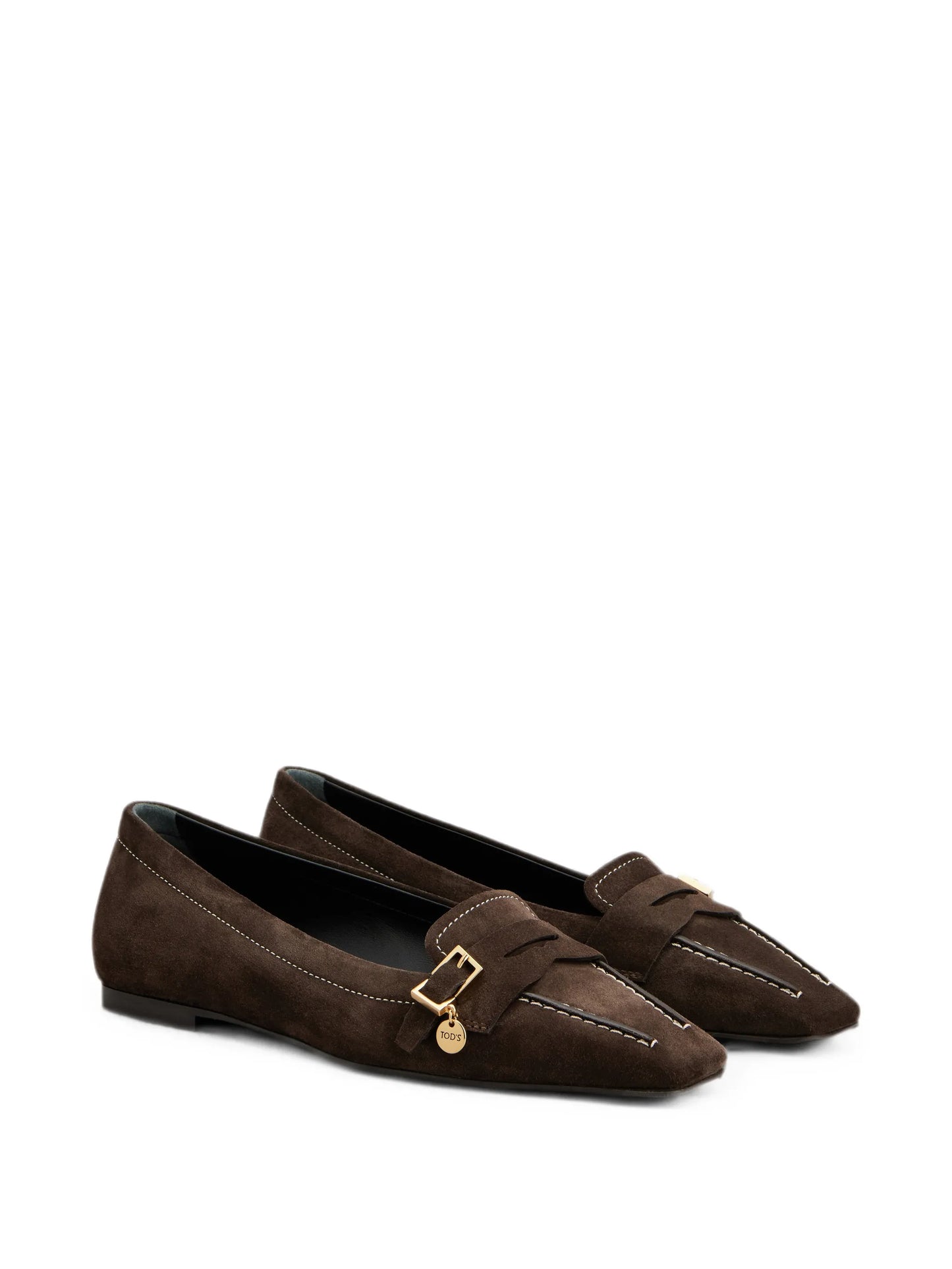 buckle-detail contrast-stitch loafers