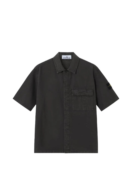 1200031 brushed organic cotton canvas 'old' effect shirt