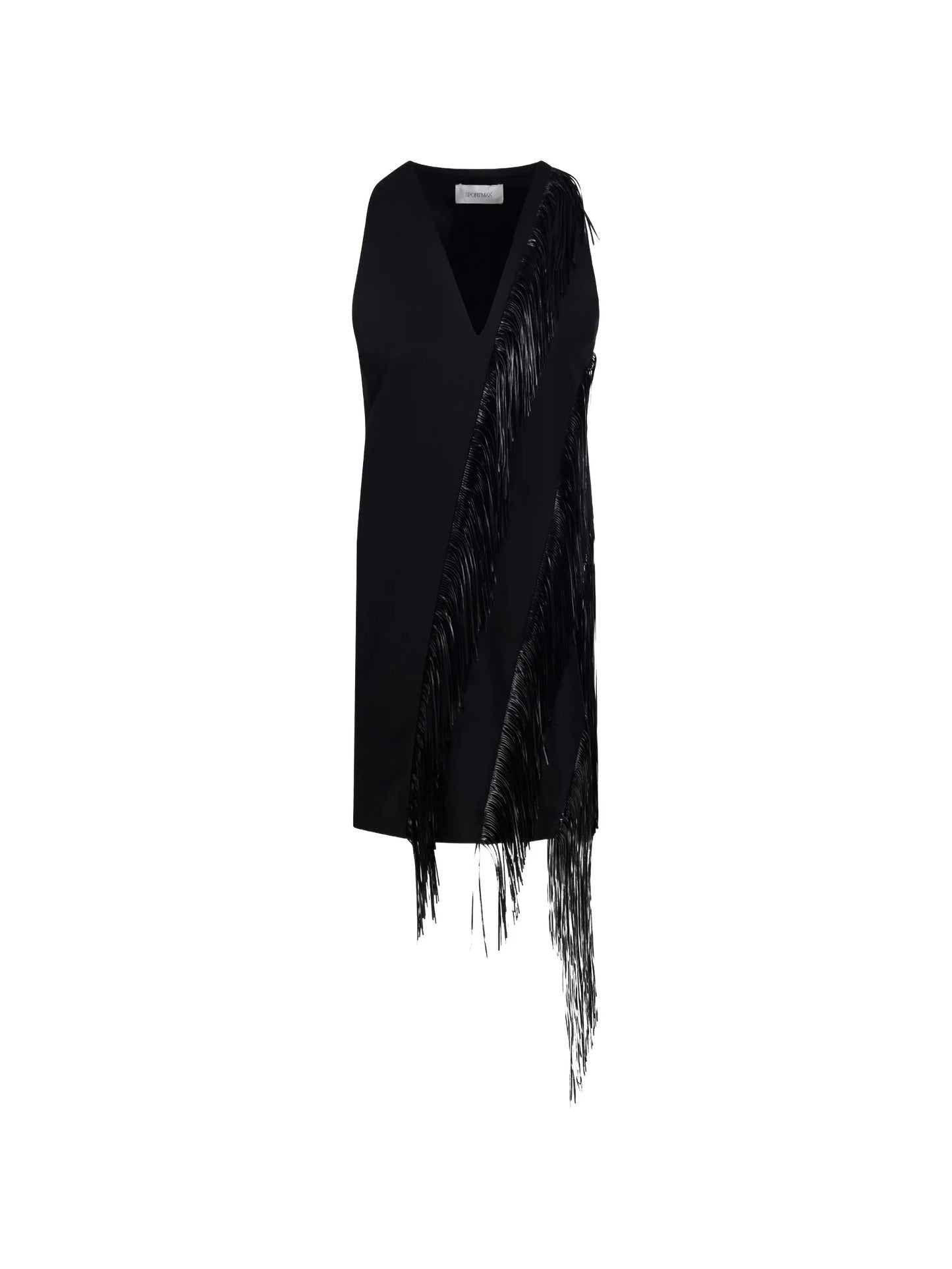 fringe-trimmed V-neck dress