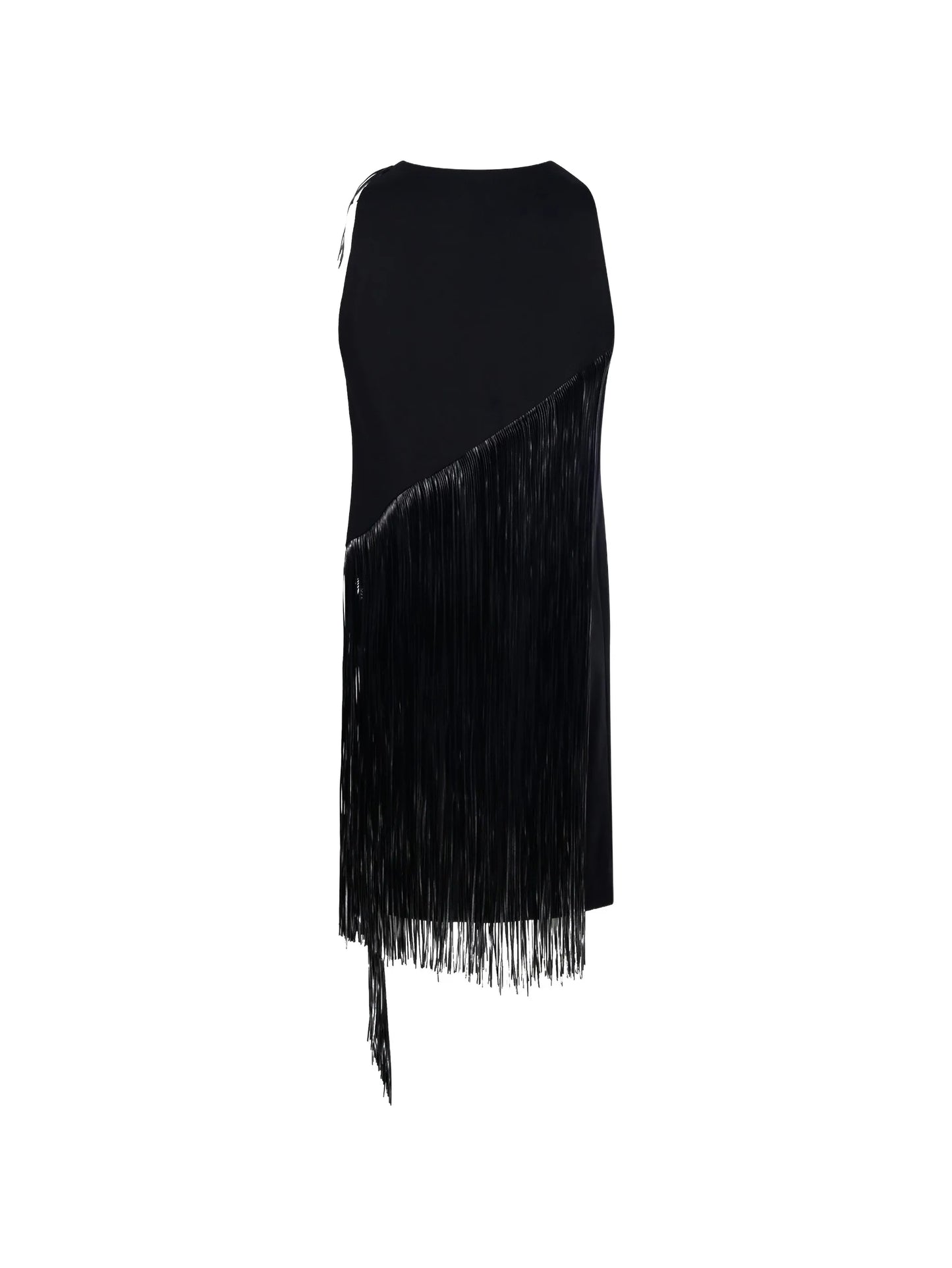 fringe-trimmed V-neck dress