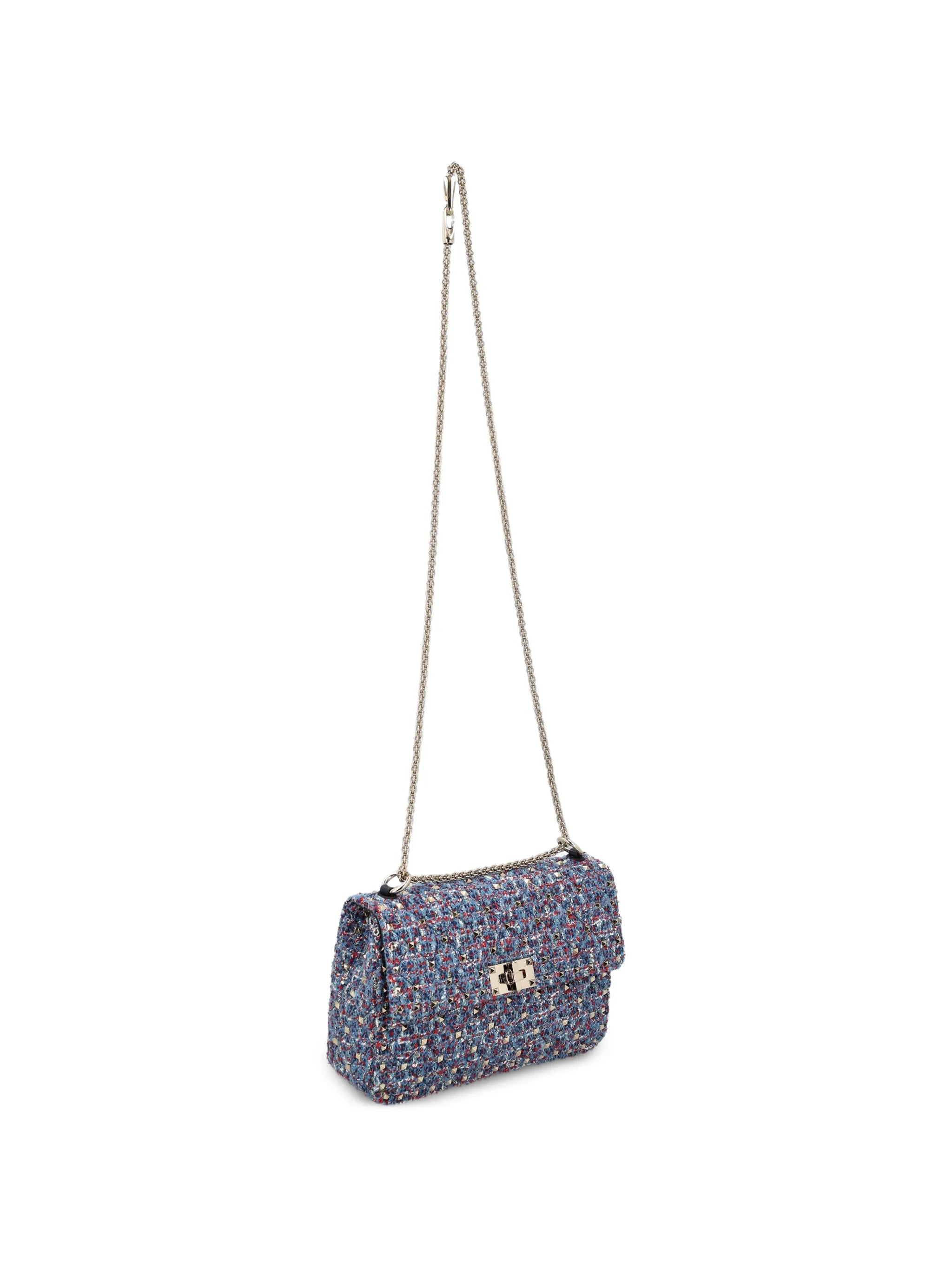 Rockstud Spike tweed tote bag