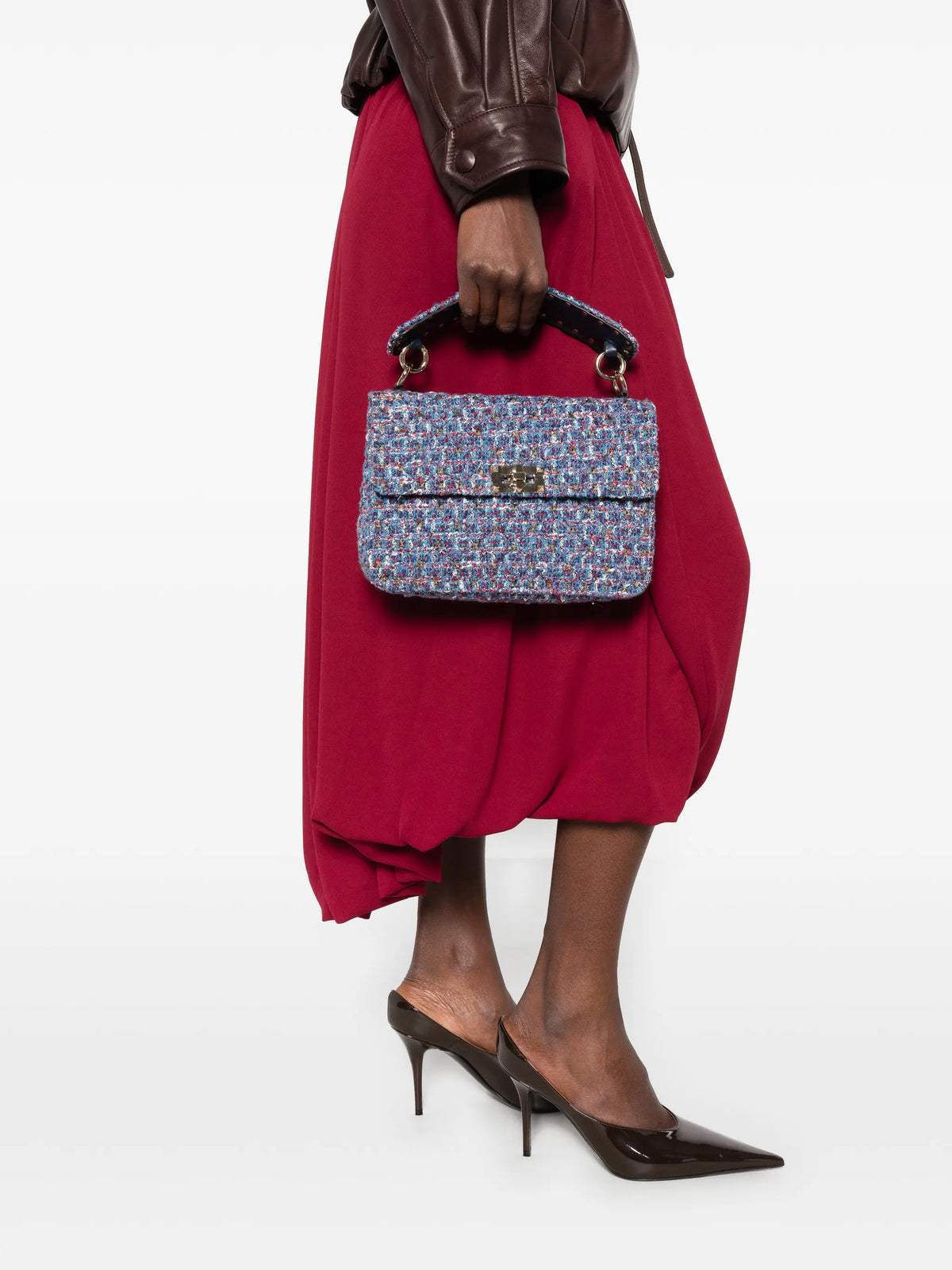 medium Rockstud tweed shoulder bag