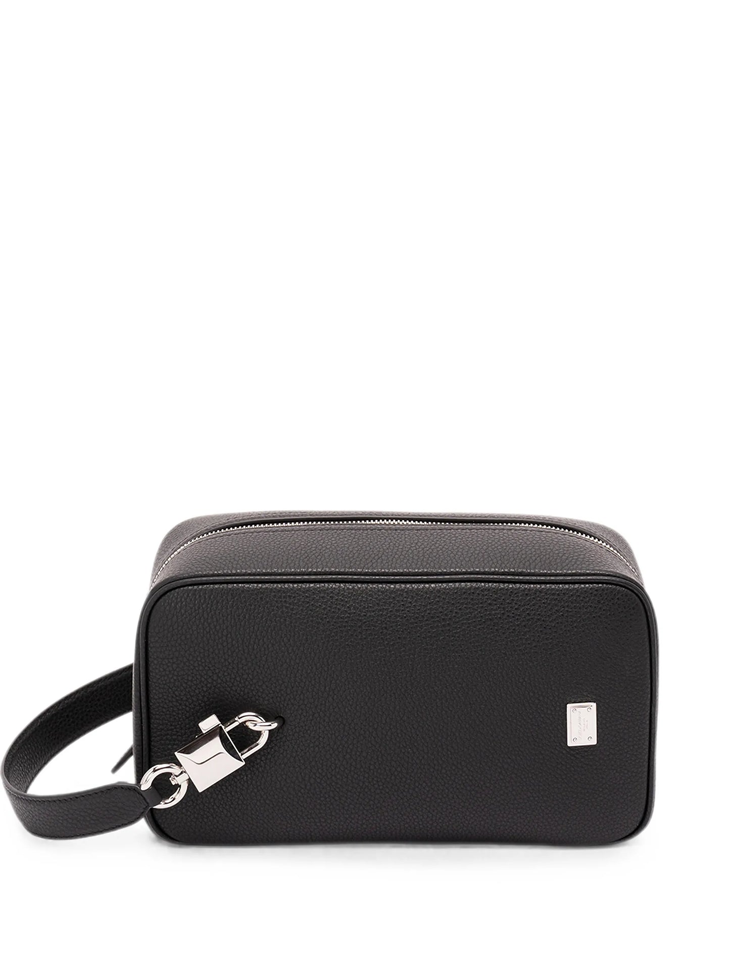 Lock logo-plaque leather tote bag