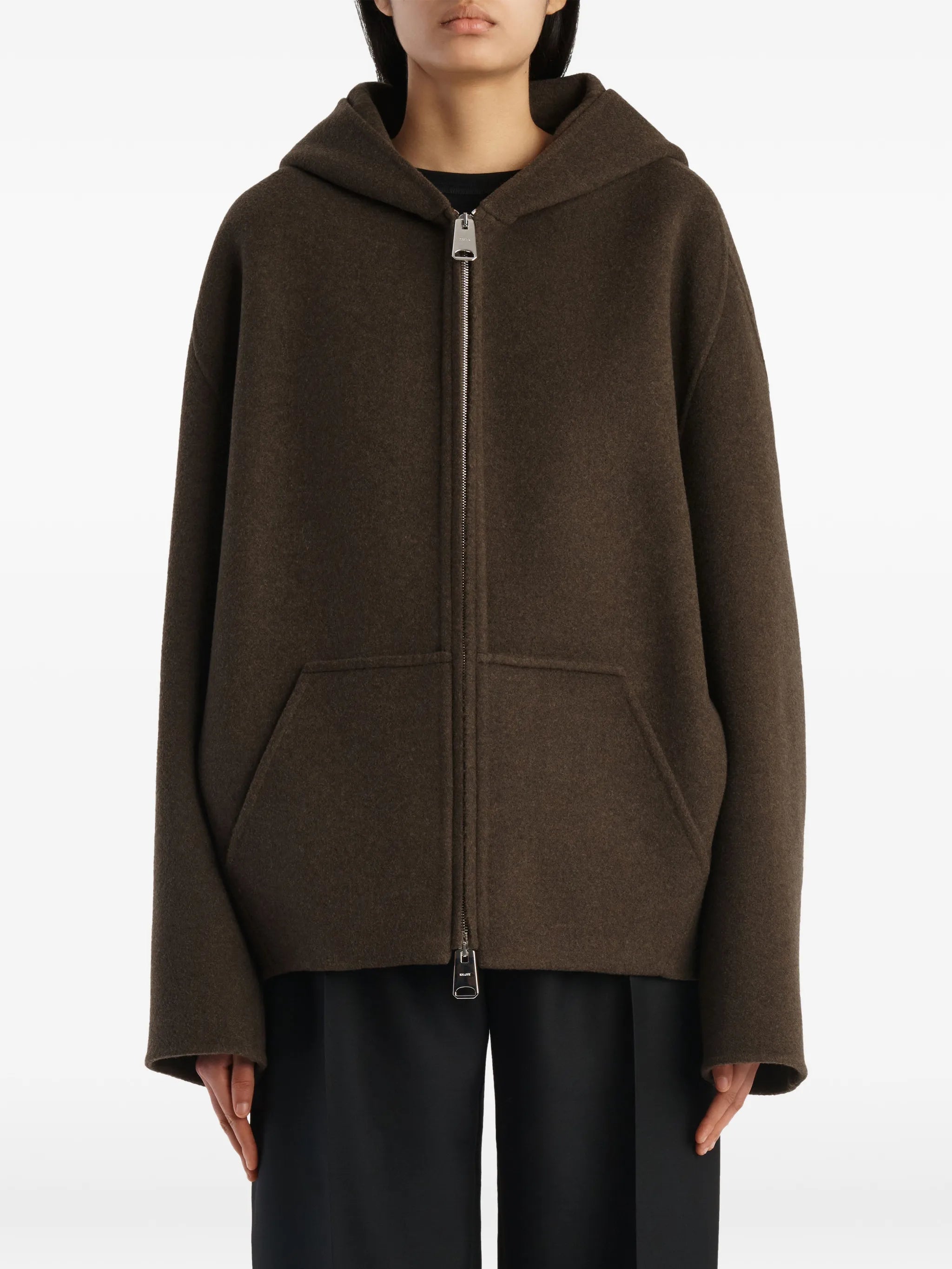 hooded wool jacket
