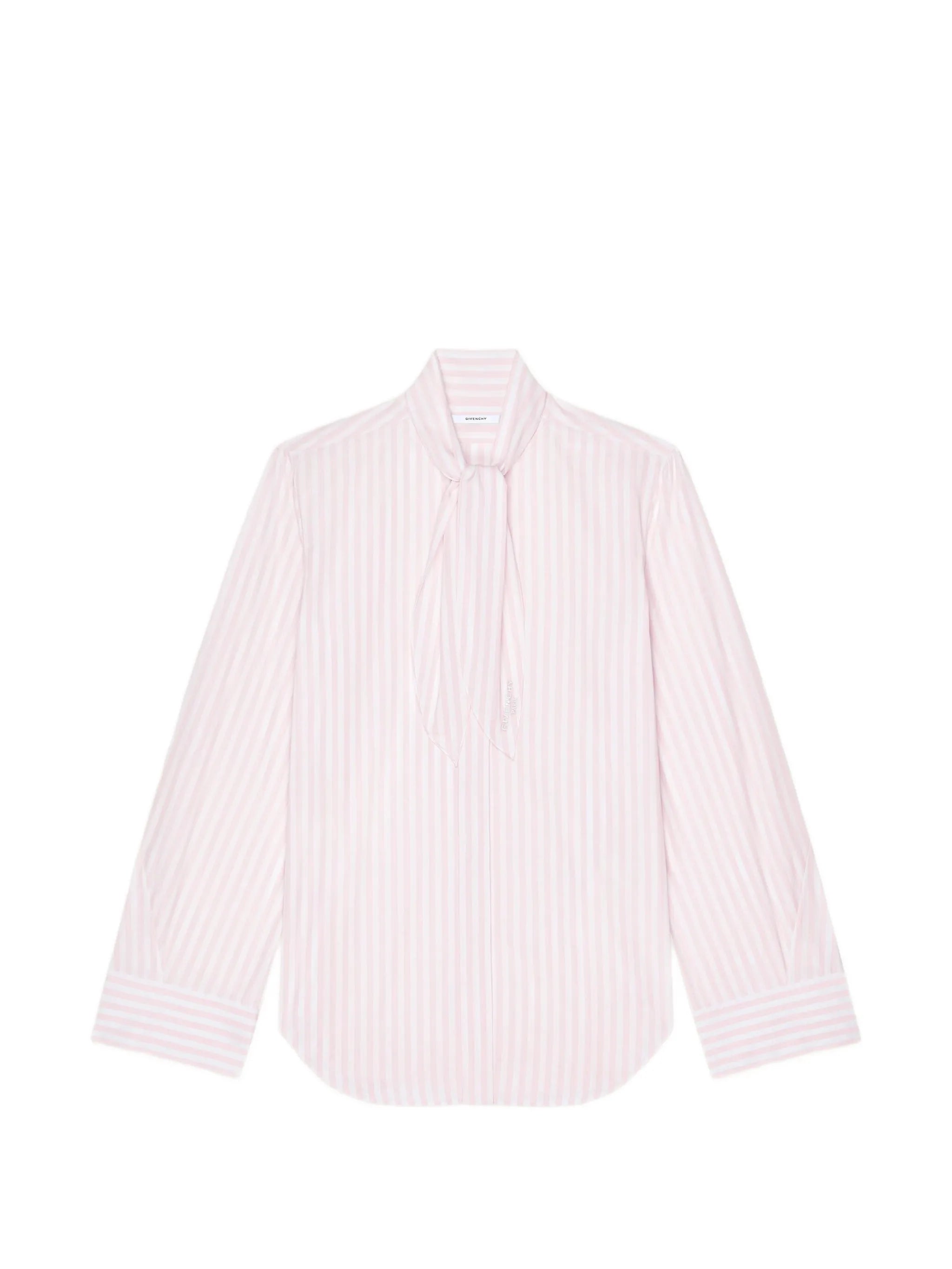 Cocoon striped pussy-bow blouse