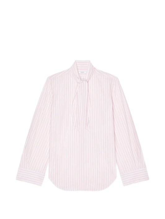 Cocoon striped pussy-bow blouse