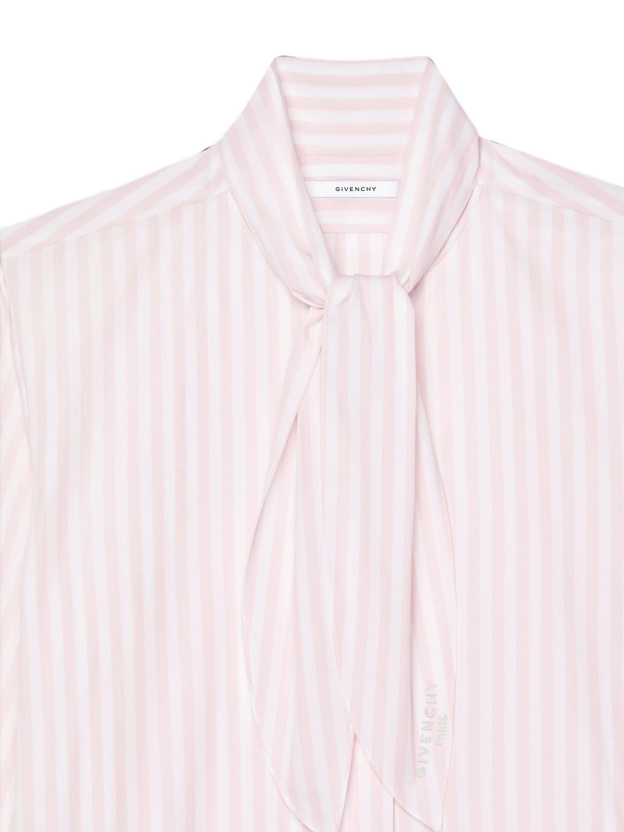 Cocoon striped pussy-bow blouse