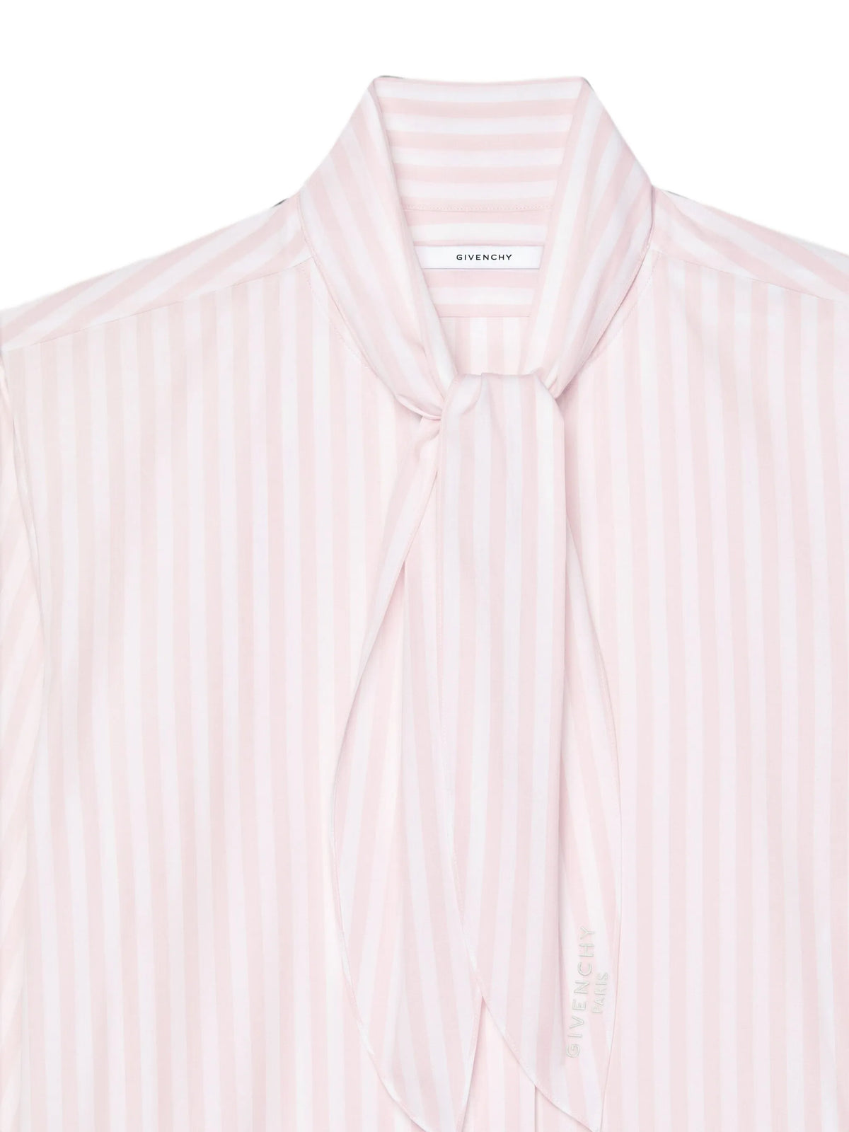 cocoon striped shirt in poplin with bow