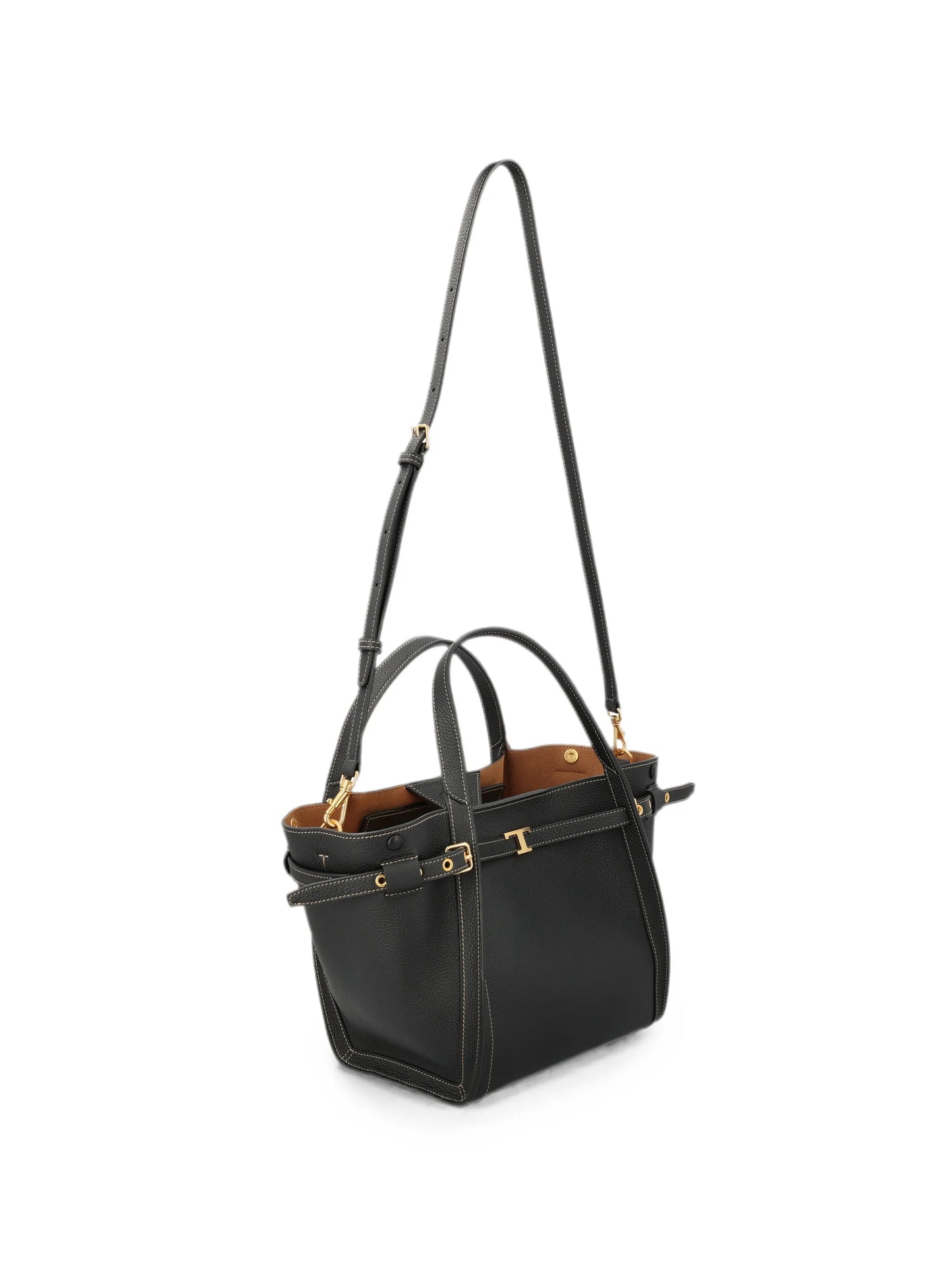 mini T Signature leather tote bag