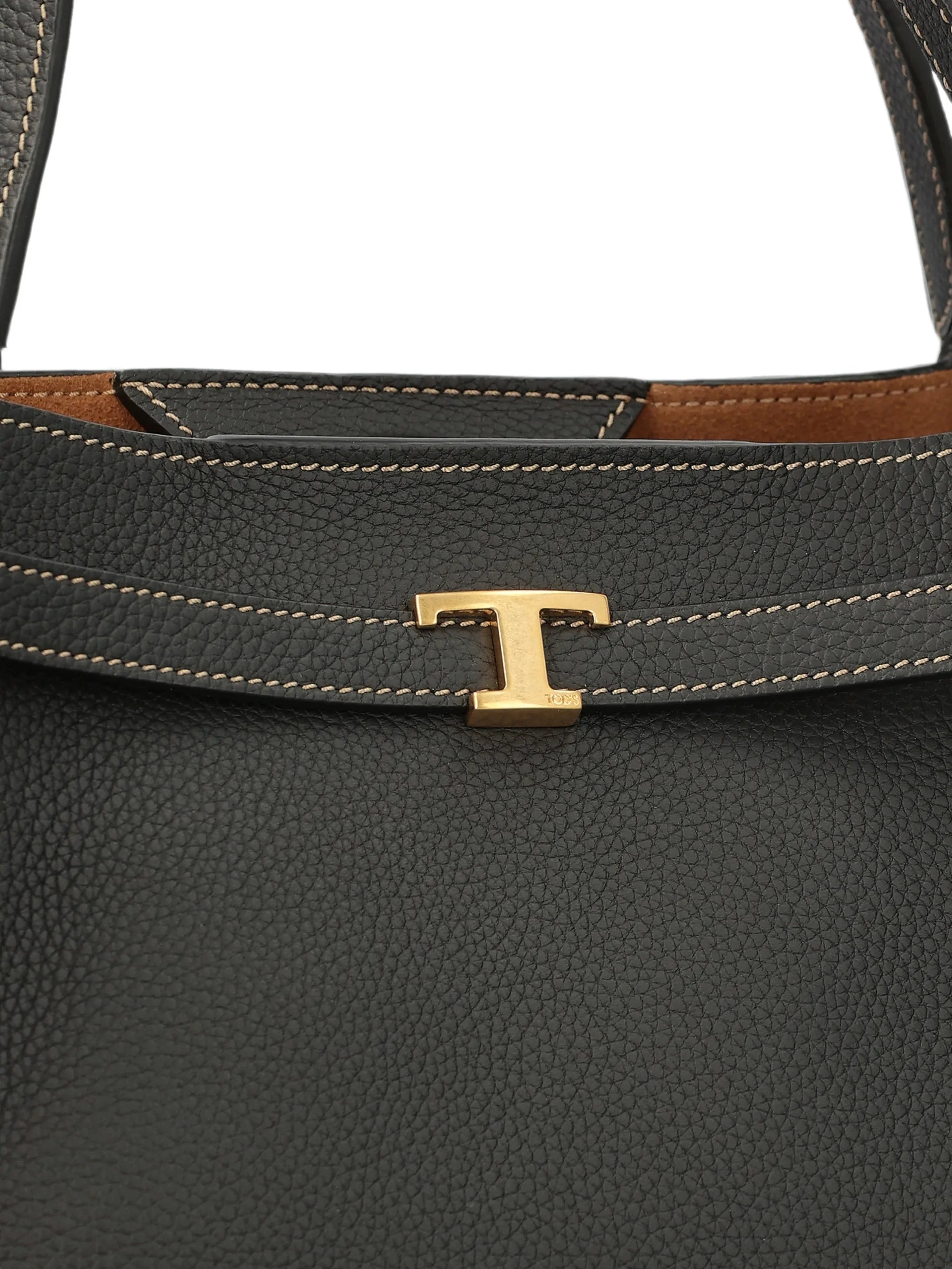 mini T Signature leather tote bag