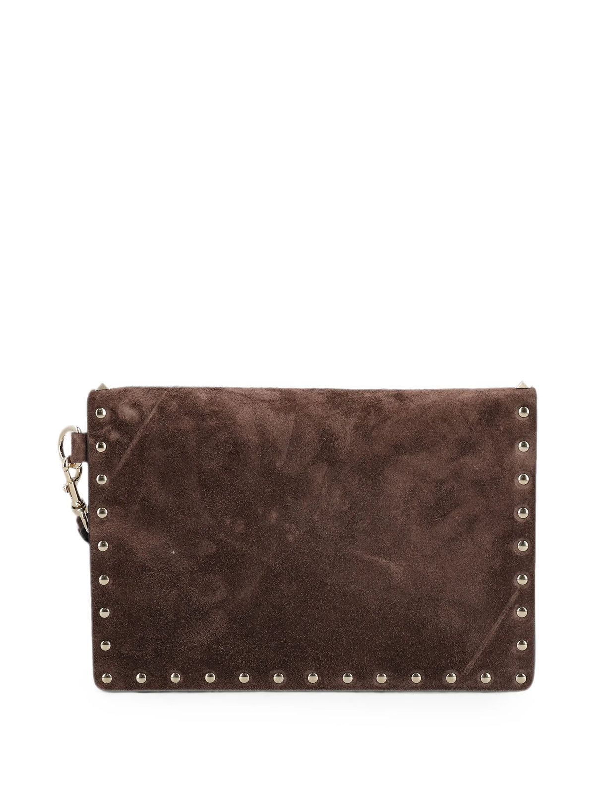 Rockstud suede clutch