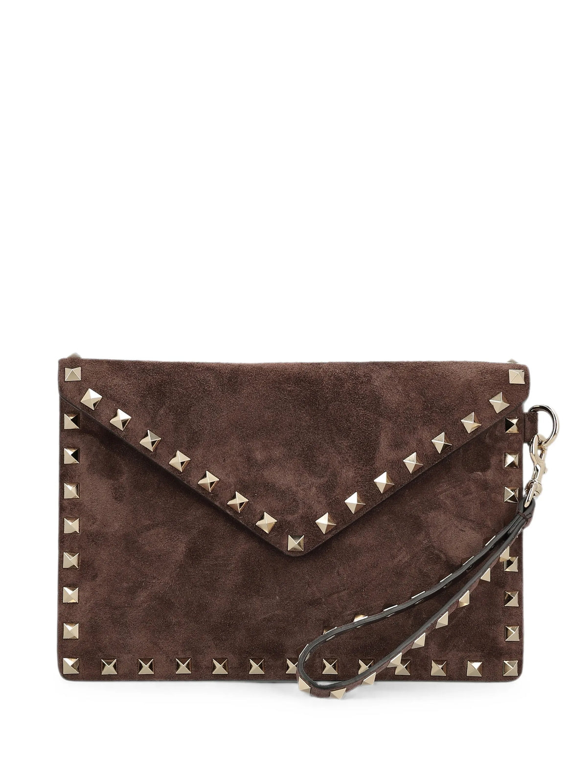 Rockstud suede clutch