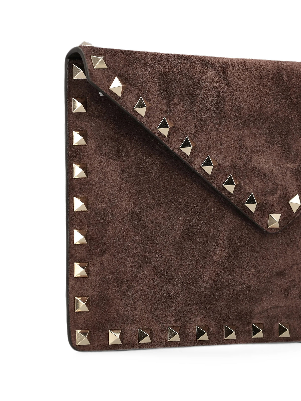 Rockstud suede clutch