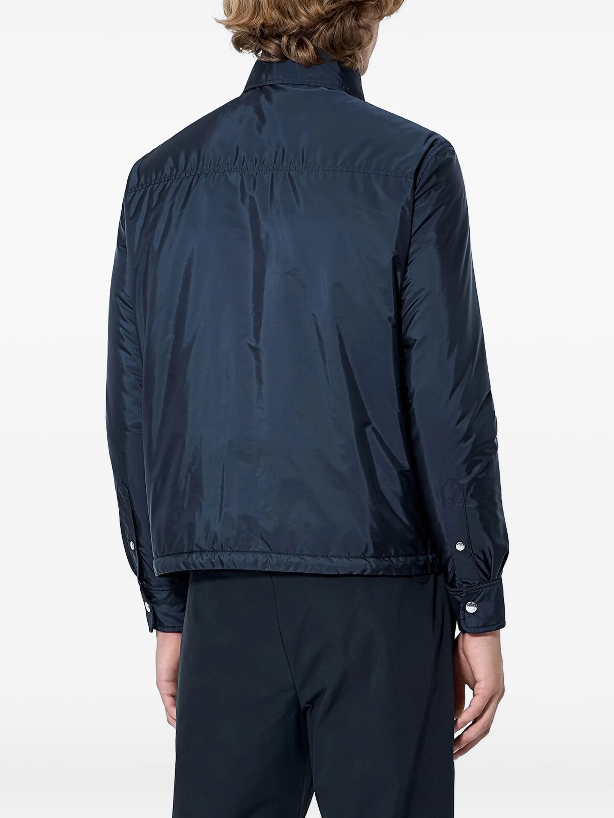 button-down elasticated-hem jacket