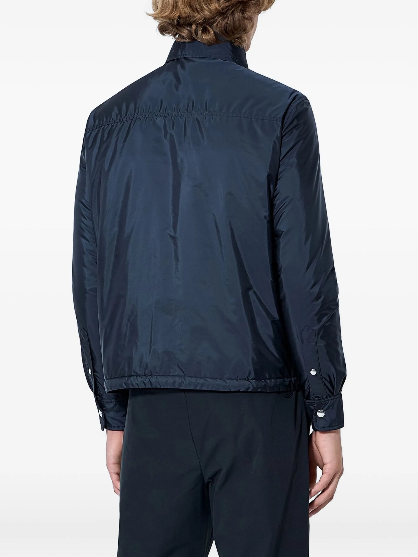 button-down elasticated-hem jacket