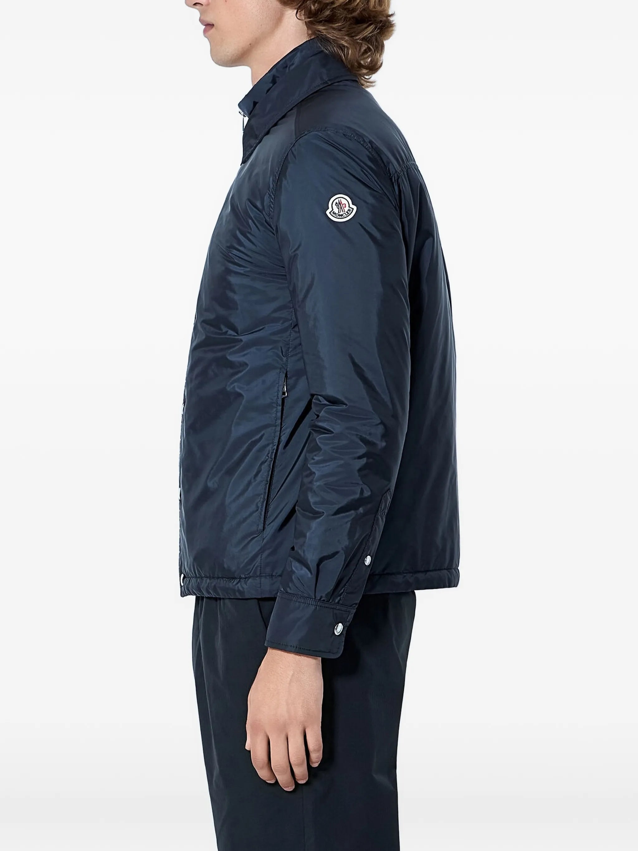 button-down elasticated-hem jacket