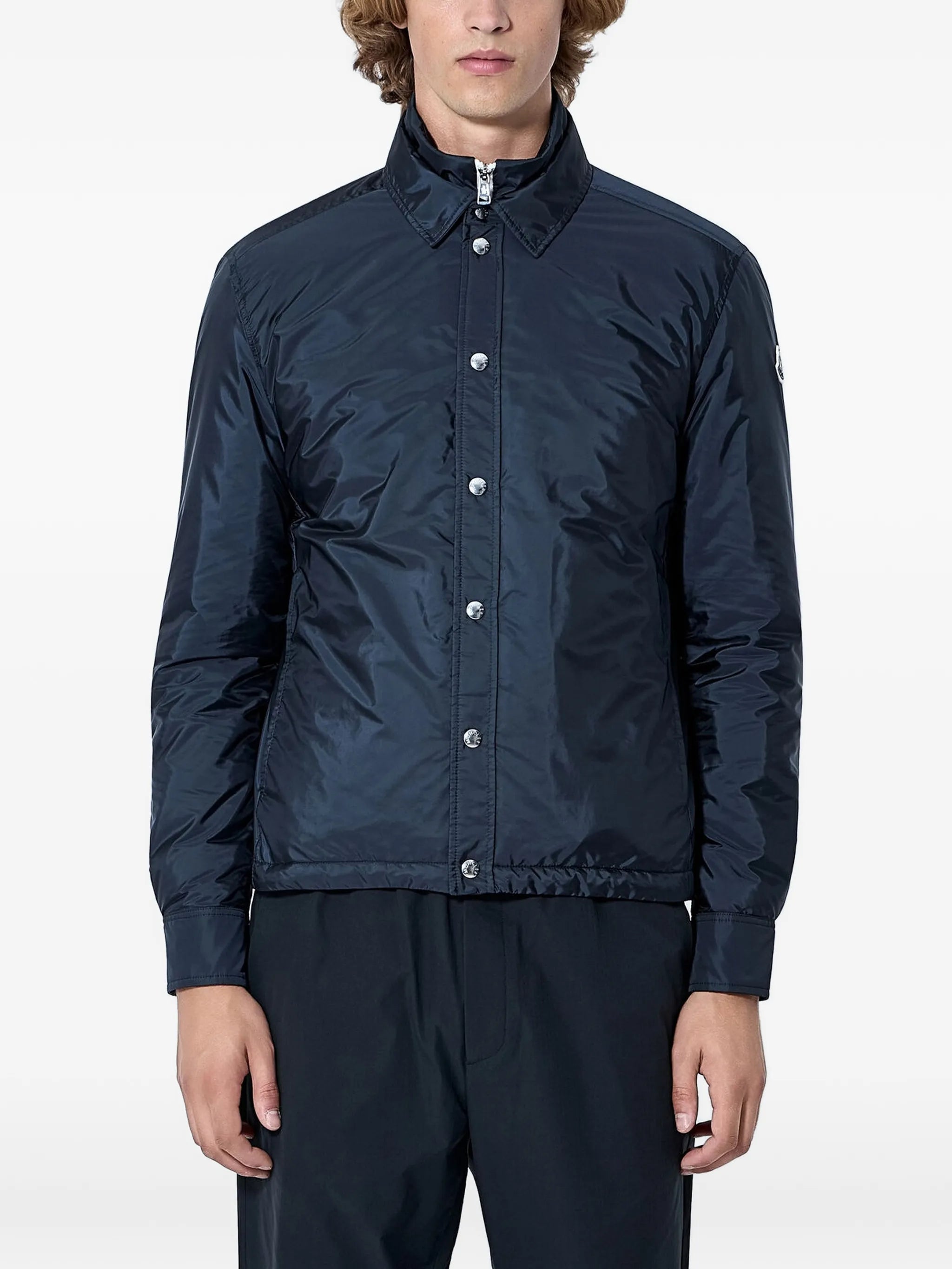 button-down elasticated-hem jacket