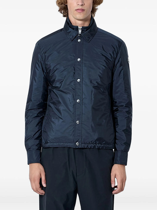 button-down elasticated-hem jacket