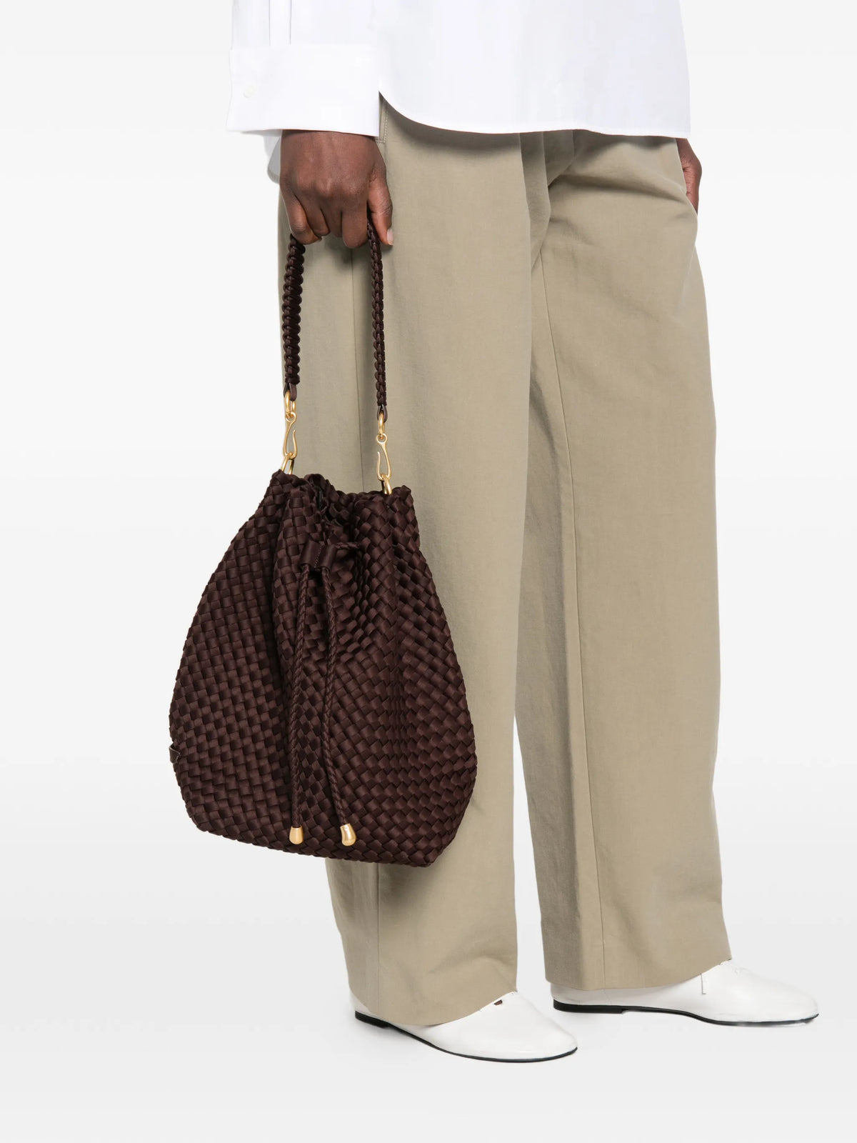 large Mercer woven bucket bag