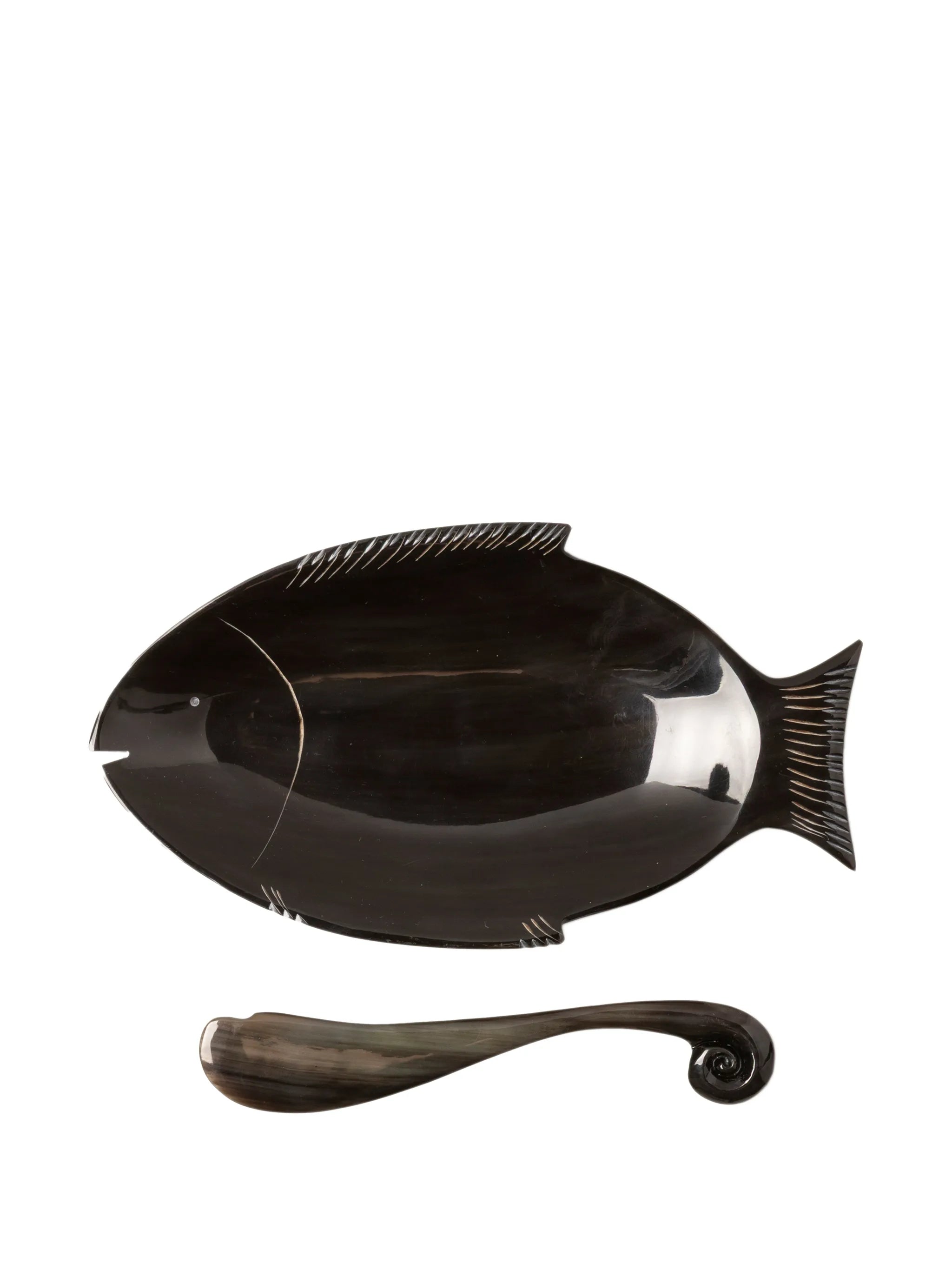 fish-shaped butter dish and knife set
