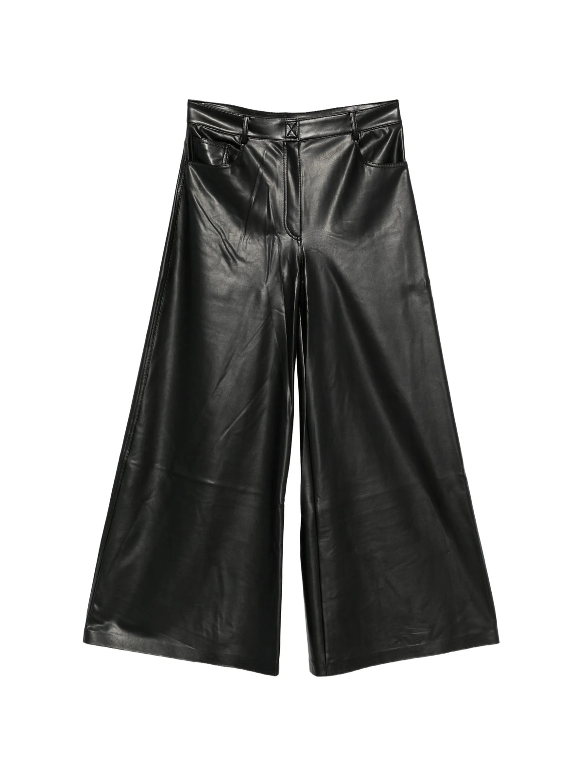 Norma Kamali oversized faux-leather jeans